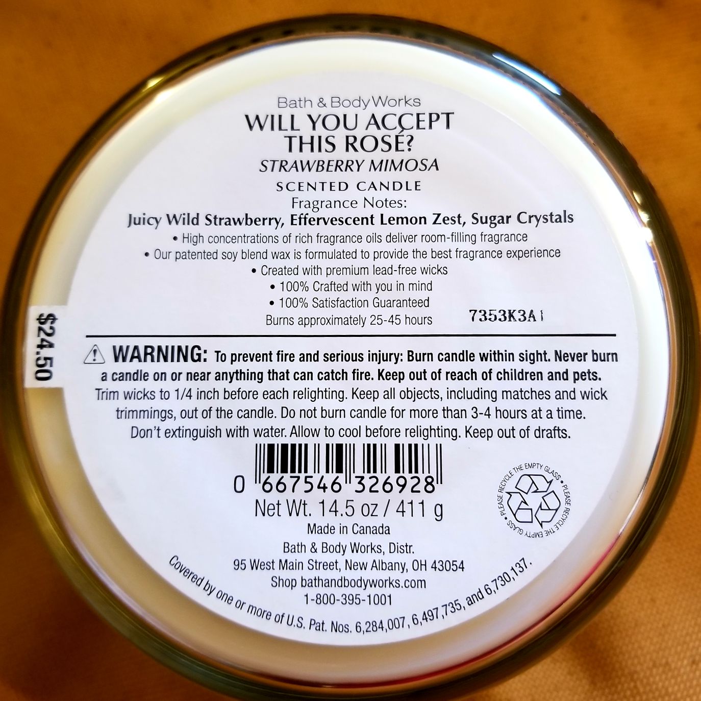 CANDLE: Valentine’s Day Bath & Body Works Will You Accept This Rosé Strawberry Mimosa Rose 2017 - Bath & Bodyworks Candle (Valentine’s Day Candles) action figure collectible - Main Image 2