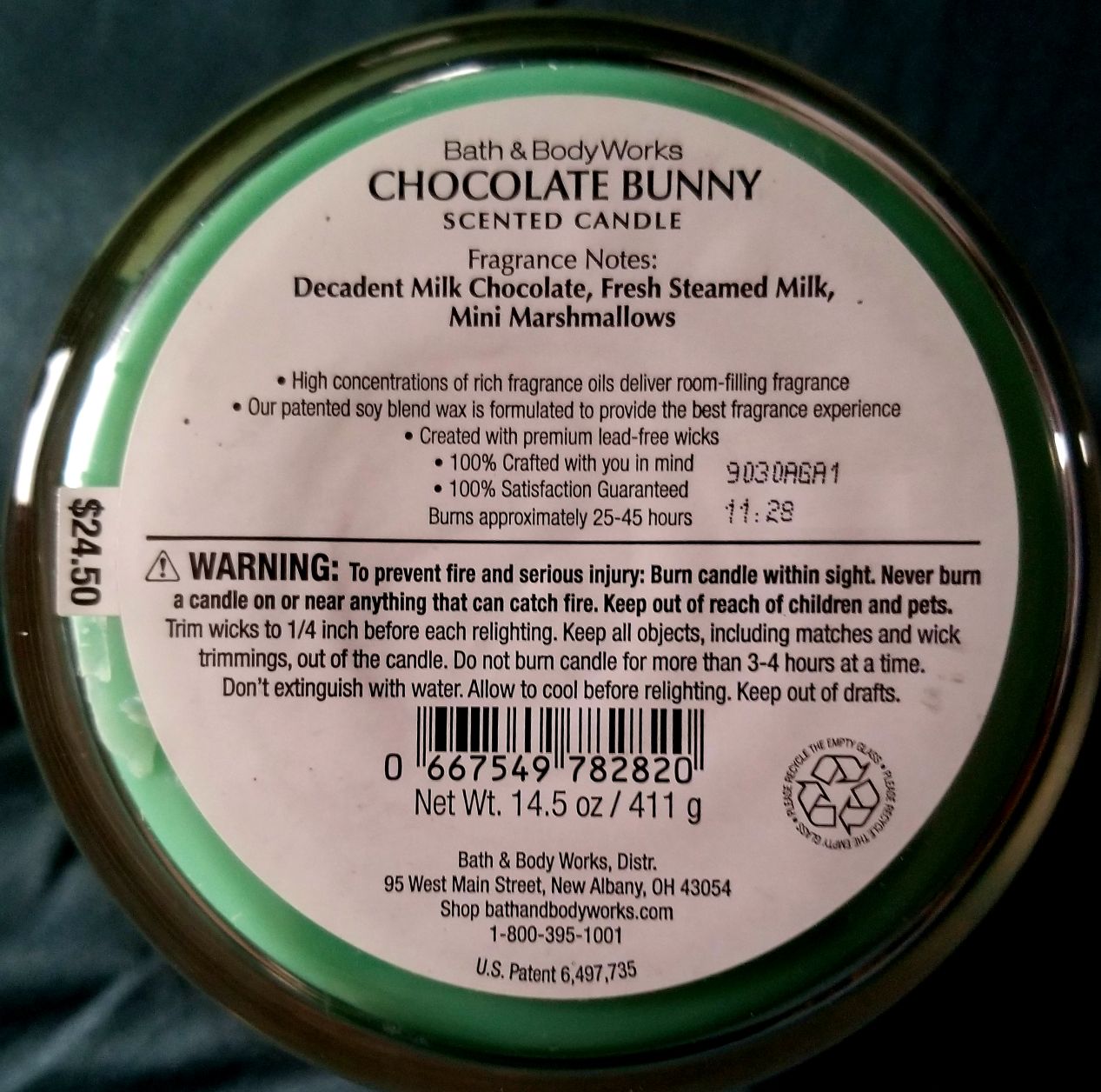 CANDLE: Easter Bath and Bodyworks Happy Easter Chocolate Bunny 2019 - Bath & Bodyworks Candle (Easter Candles) action figure collectible - Main Image 2