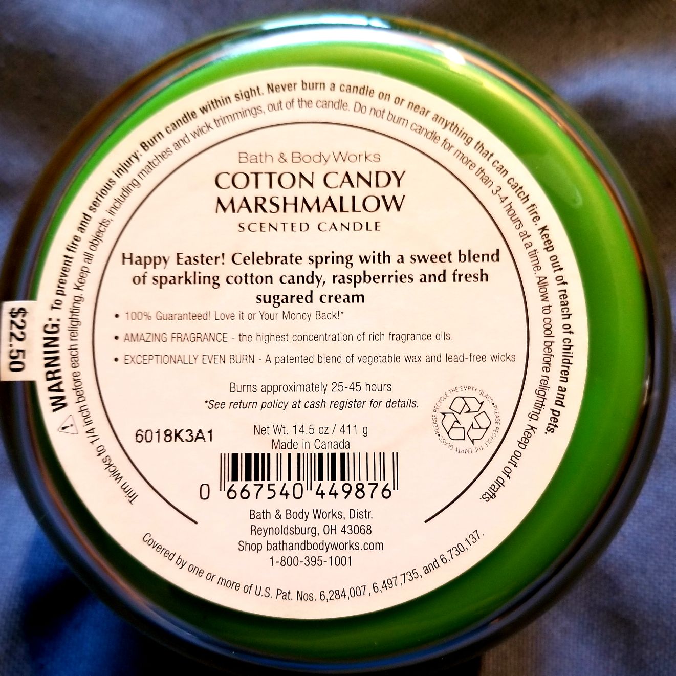 CANDLE: Easter Bath and Bodyworks Happy Easter Cotton Candy Marshmallow 2016 - Bath & Bodyworks Candle (Easter Candles) action figure collectible - Main Image 2
