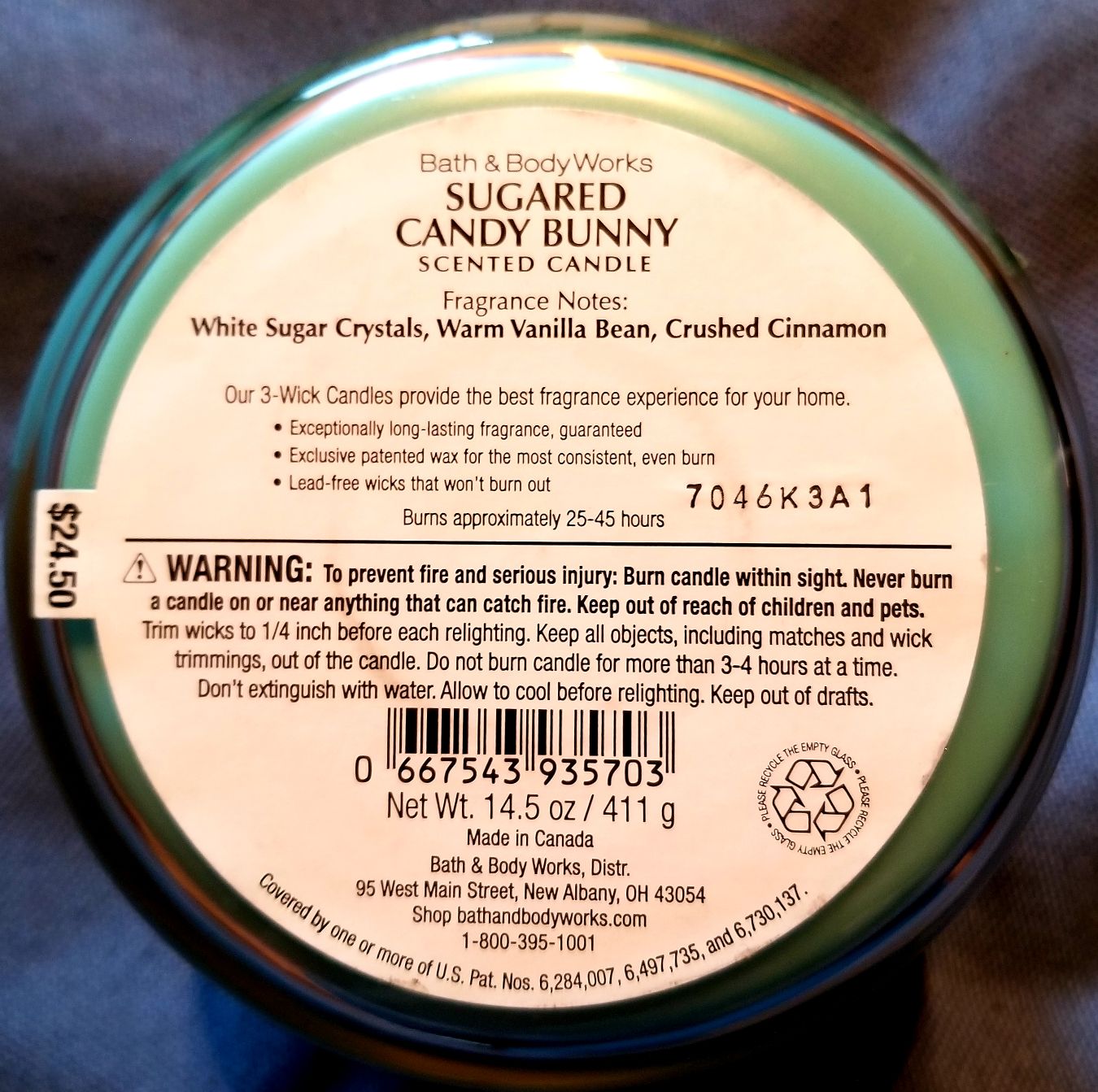 CANDLE: Easter Bath and Bodyworks Happy Easter Sugared Candy Bunny  2016 - Bath & Bodyworks Candle (Easter Candles) action figure collectible - Main Image 2