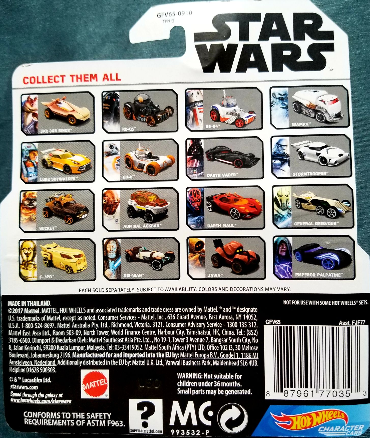 Hot Wheels Star Wars Character Princess Leia White Card - Hot Wheels from Mattel (Star Wars Hot Wheels) action figure collectible [Barcode 887961770353] - Main Image 2