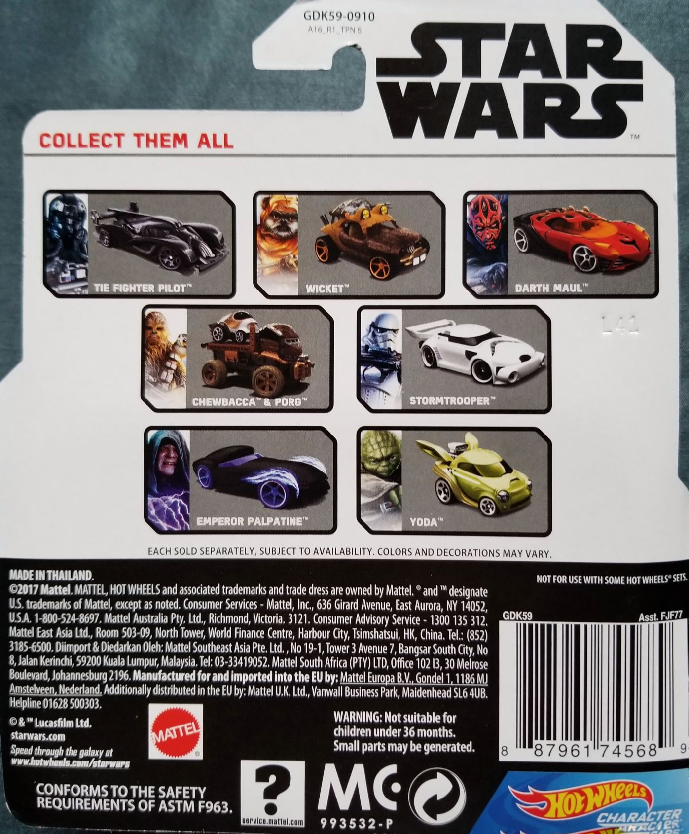 Hot Wheels Star Wars Character General Grevious White Card - Hot Wheels from Mattel (Star Wars Hot Wheels) action figure collectible [Barcode 887961745689] - Main Image 2
