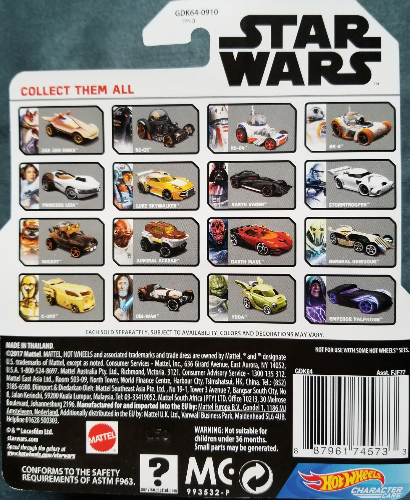Hot Wheels Star Wars Character Jawa White Card - Hot Wheels from Mattel (Star Wars Hot Wheels) action figure collectible [Barcode 887961745733] - Main Image 2