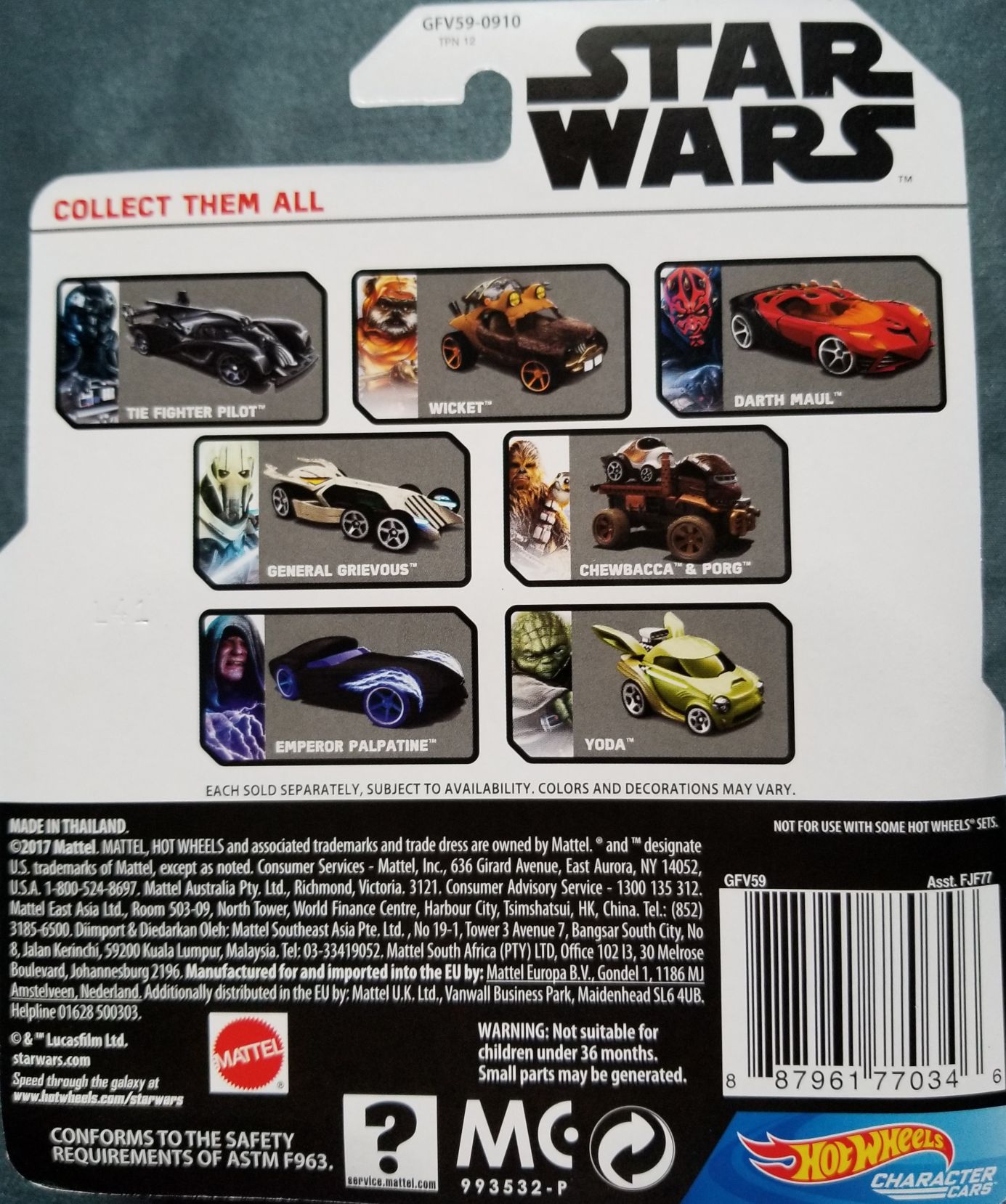 Hot Wheels Star Wars Character Stormtrooper White Card - Hot Wheels from Mattel (Star Wars Hot Wheels) action figure collectible [Barcode 887961770346] - Main Image 2