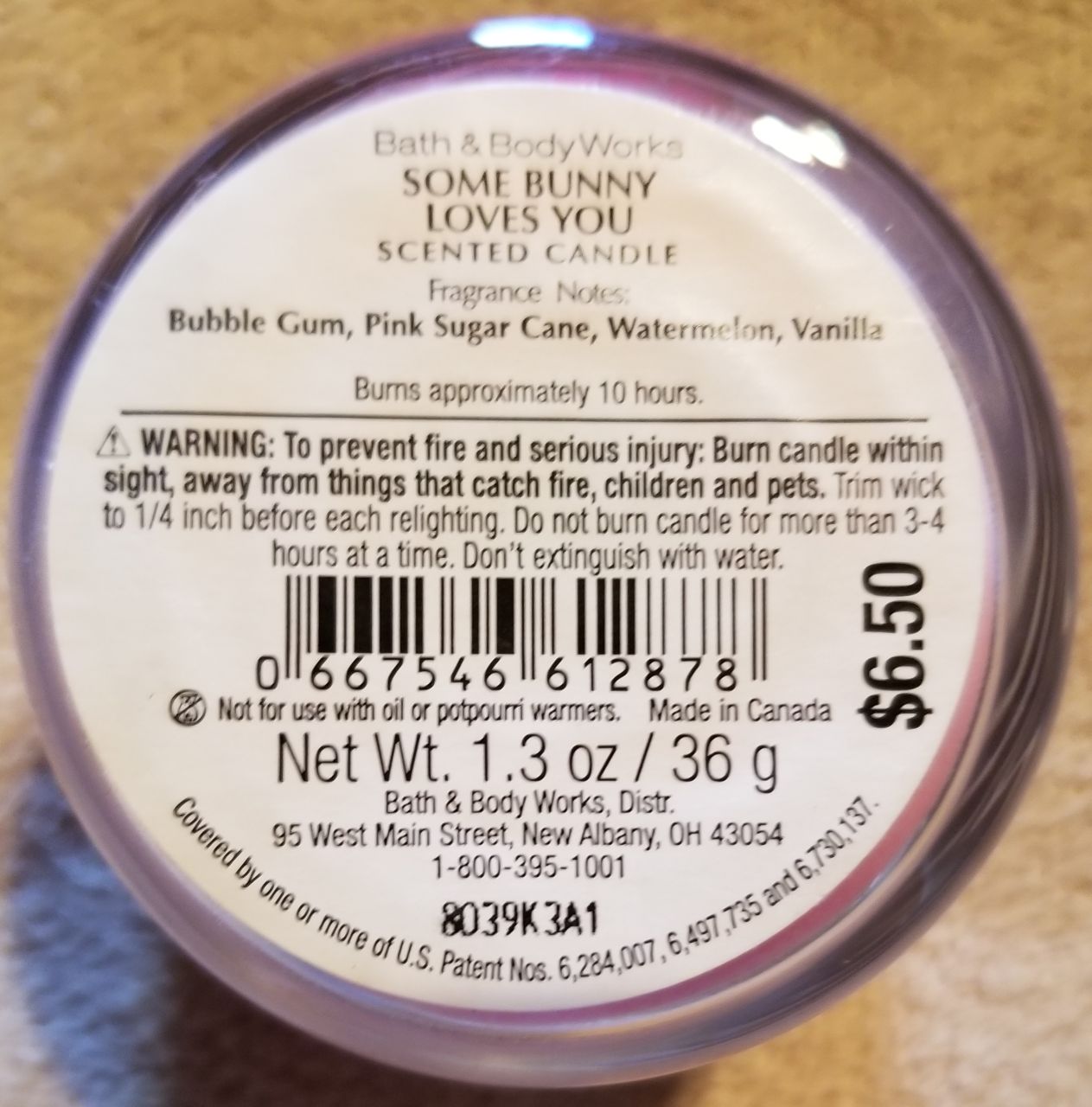CANDLE: Easter Bath and Bodyworks Some Bunny Loves You mini 2018 - Bath & Bodyworks Candle (Easter Candles) action figure collectible - Main Image 2