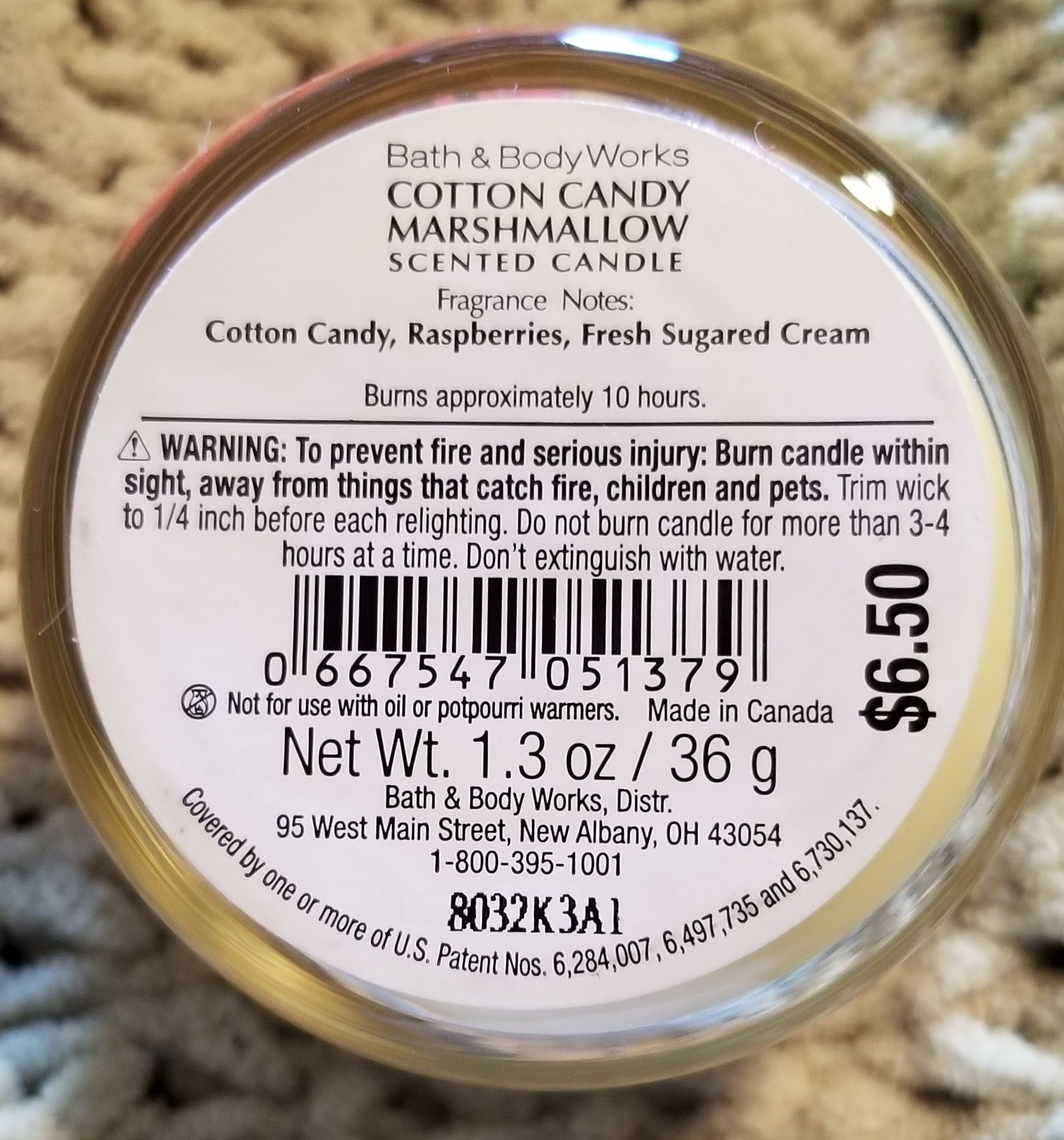 CANDLE: Easter Bath and Bodyworks Cotton Candy Marshmallow 2018 Mini - Bath & Bodyworks Candle (Easter Candles) action figure collectible - Main Image 2
