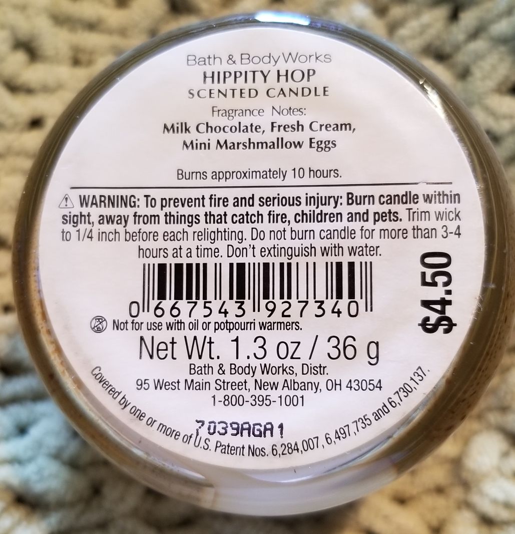 CANDLE: Easter Bath and Bodyworks Hippity Hop Hot Cocoa And Cream 2017 Mini - Bath & Bodyworks Candle (Easter Candles) action figure collectible - Main Image 2