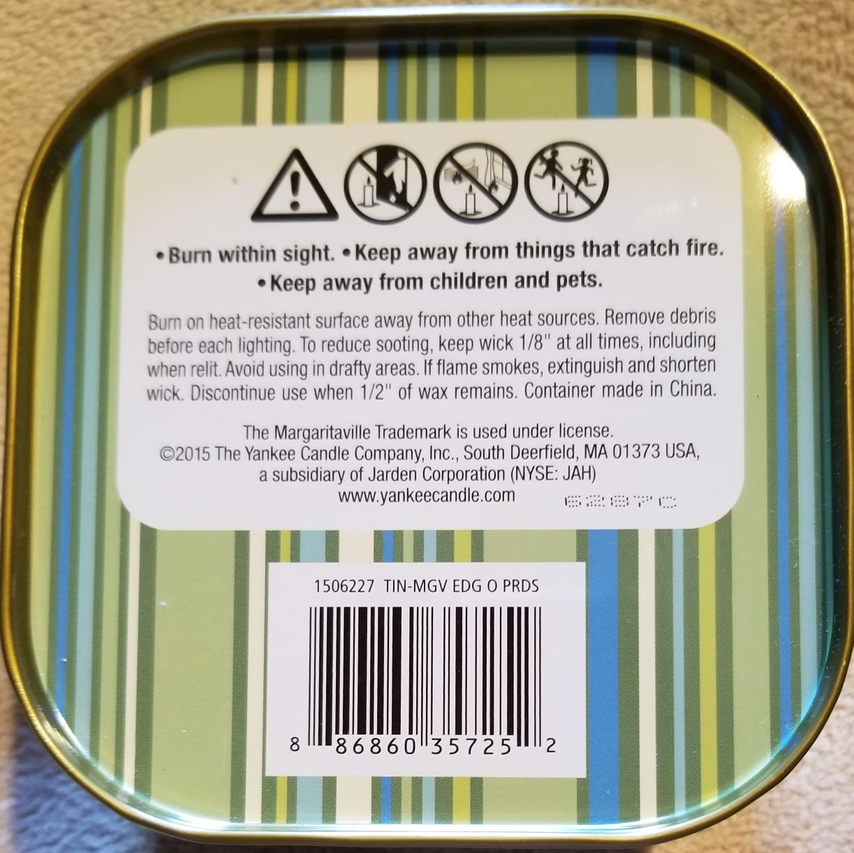 CANDLE: Cinco de Mayo Yankee Margaritaville Edge of Paradise tin 2017 - Yankee Candle (Cinco de Mayo Candle) action figure collectible - Main Image 2