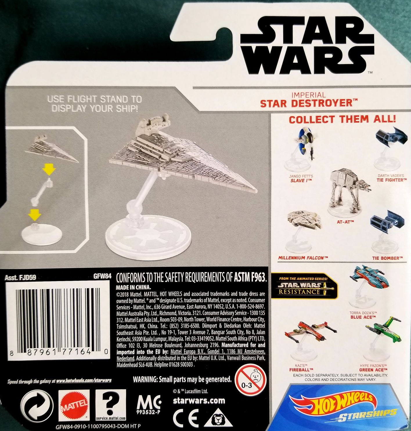 Imperial Star Destroyer - Hot Wheels from Mattel (Star Wars Hot Wheels Starships) action figure collectible [Barcode 887961771640] - Main Image 2