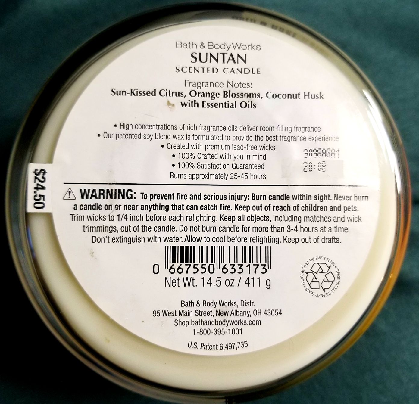 CANDLE: Valentine’s Day Bath & Body Works love is here Suntan 2019 - Bath & Bodyworks Candle (Valentine’s Day Candles) action figure collectible [Barcode 667550633173] - Main Image 2