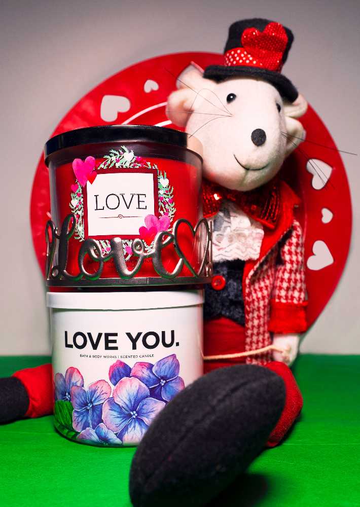 CANDLE: Valentine’s Day Bath & Body Works LOVE YOU. 2019 - Bath & Bodyworks Candle (Valentine’s Day Candles) action figure collectible [Barcode 667550032549] - Main Image 3