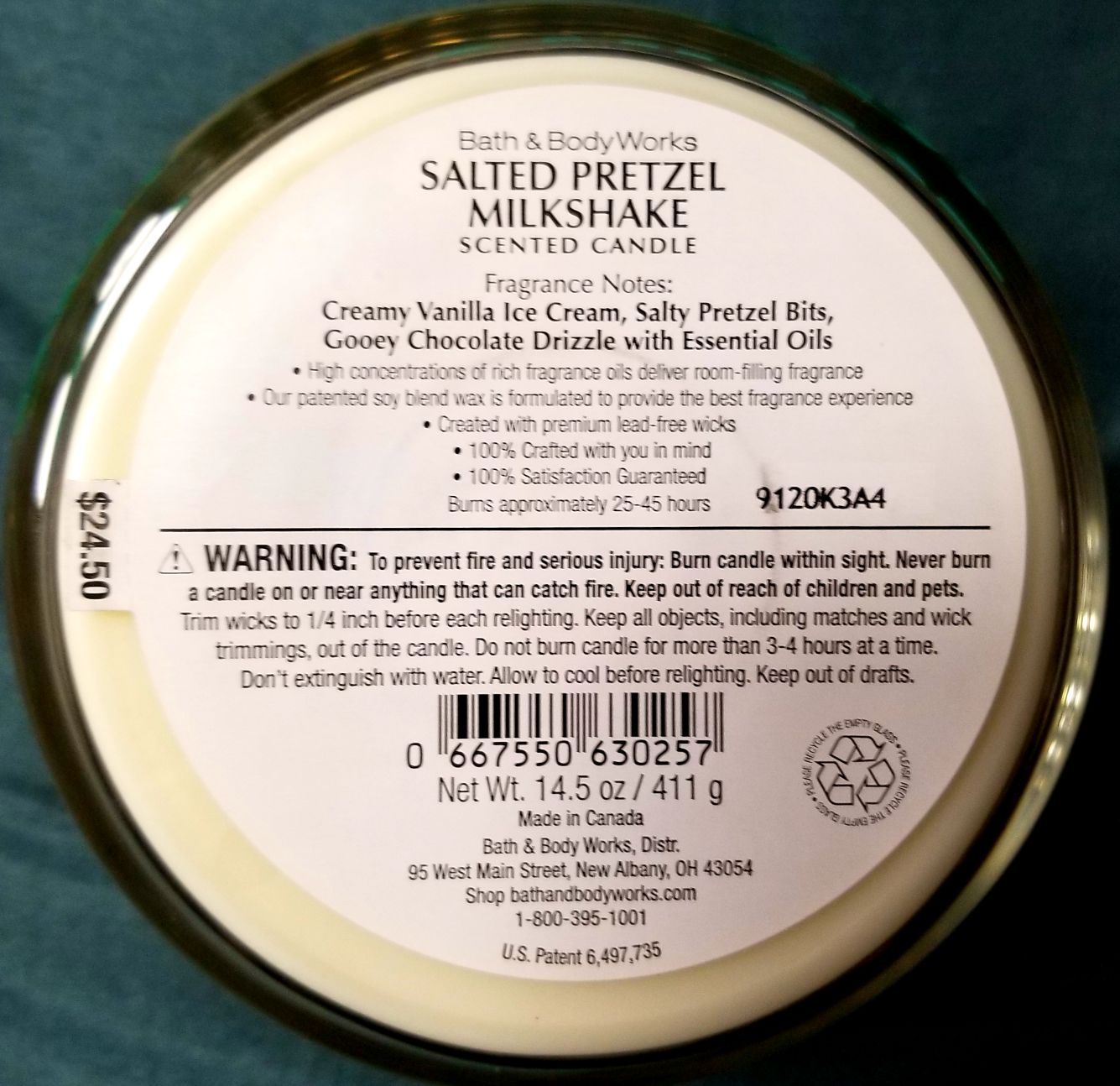 CANDLE: Summer Treats Bath & Bodyworks Salted Pretzel Milkshake - Bath & Bodyworks Candle (Summer Candles) action figure collectible [Barcode 667550630257] - Main Image 2