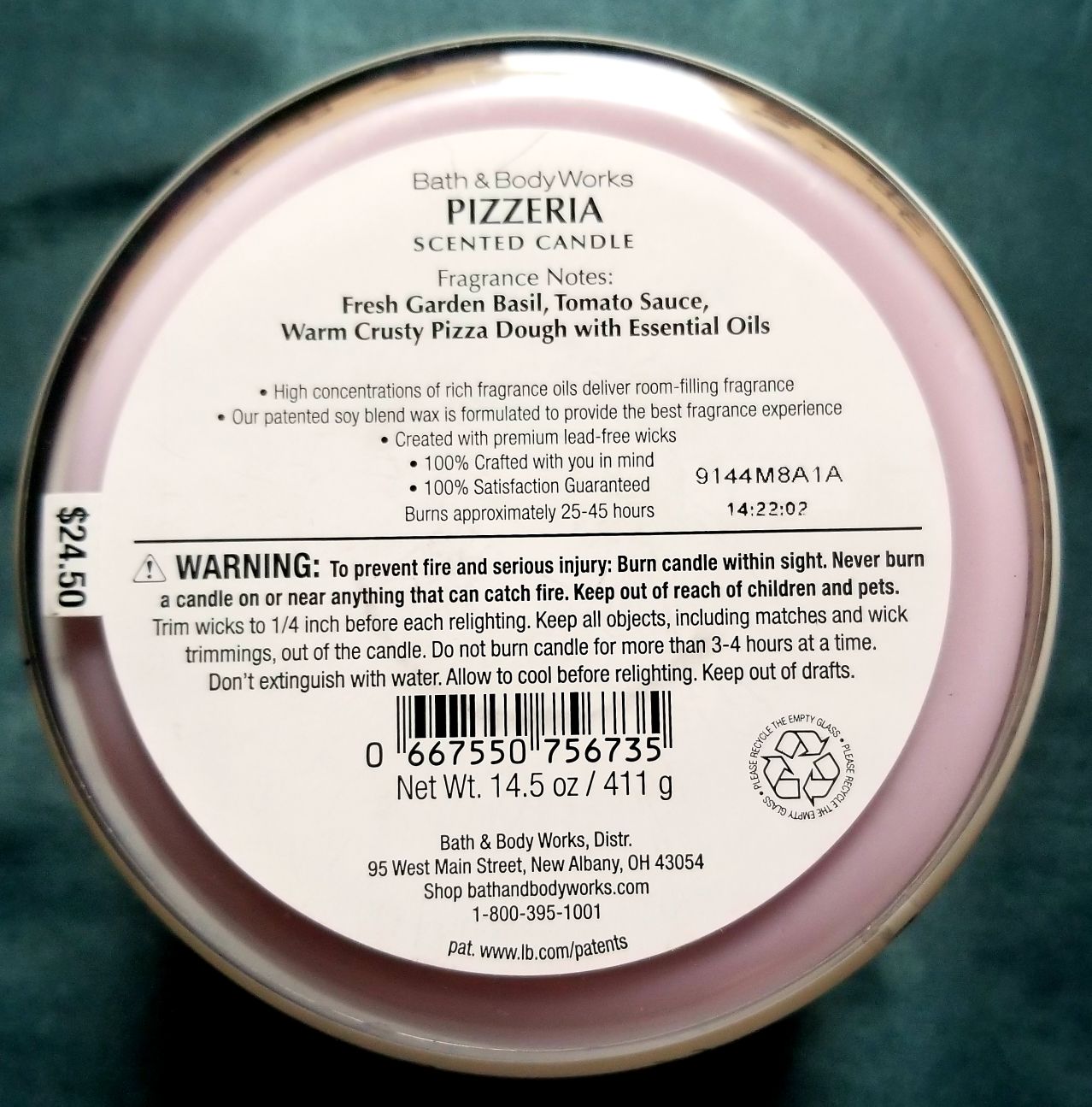 CANDLE: International Bath & Bodyworks Italy Pizzeria Rome 2019 - Bath & Bodyworks Candle (International Candles) action figure collectible [Barcode 667550756735] - Main Image 2