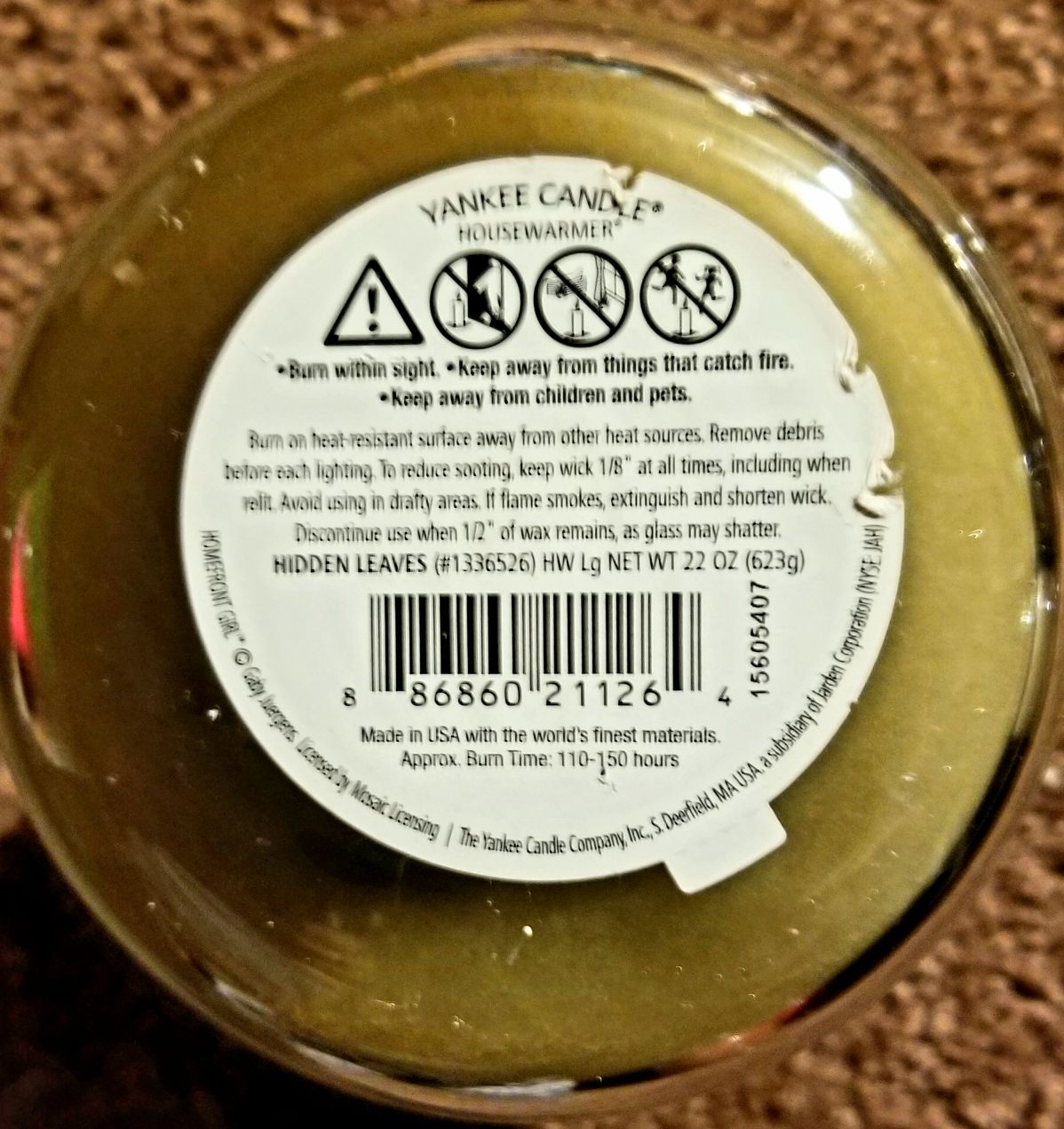 CANDLE: USA Military Yankee Homefront Girl Hidden Leaves 2015 - Yankee Candle (USA Candles) action figure collectible - Main Image 2