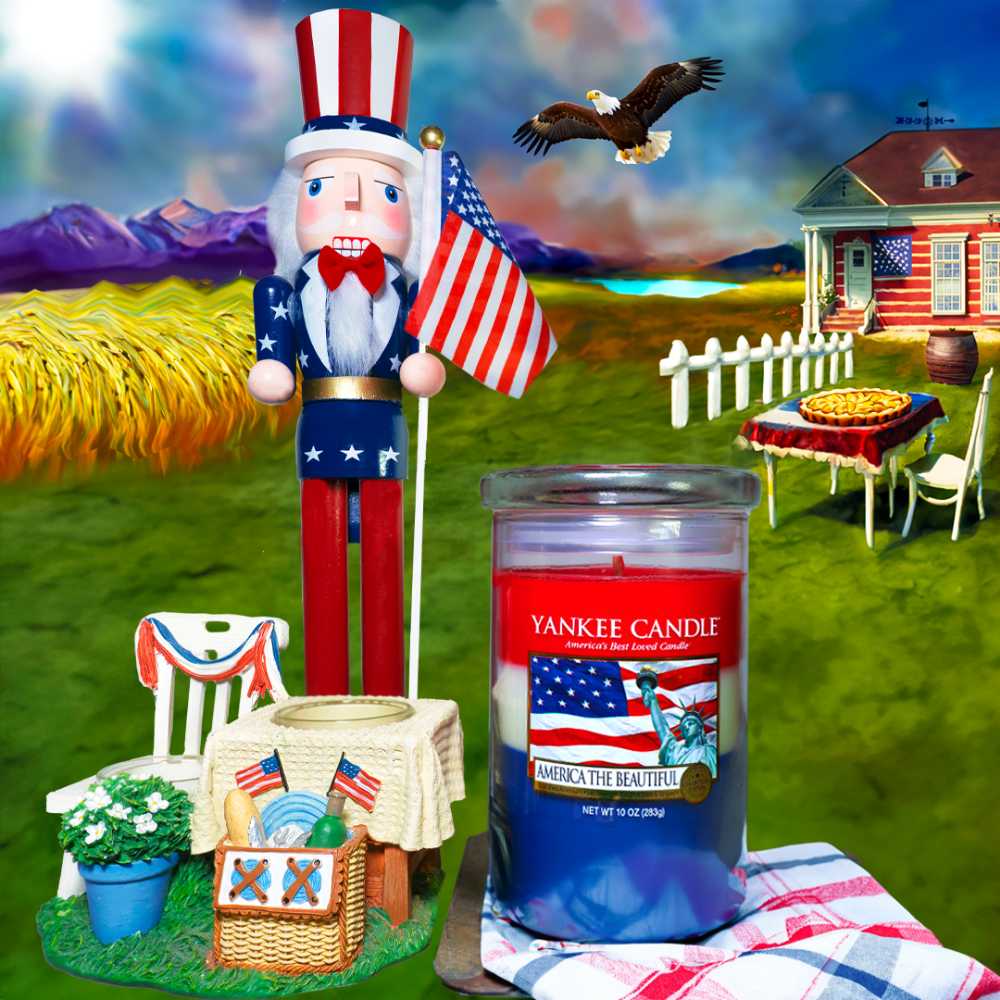 CANDLE: USA Patriotic Yankee America the Beautiful trio 2013 - Yankee Candle (USA Candles) action figure collectible - Main Image 3