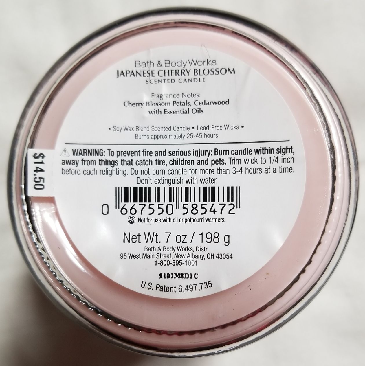 CANDLE: USA Patriotic Bath & Body Works Washington DC Japanese Cherry Blossom 2019 - Bath & Bodyworks Candle (USA Candles) action figure collectible - Main Image 2