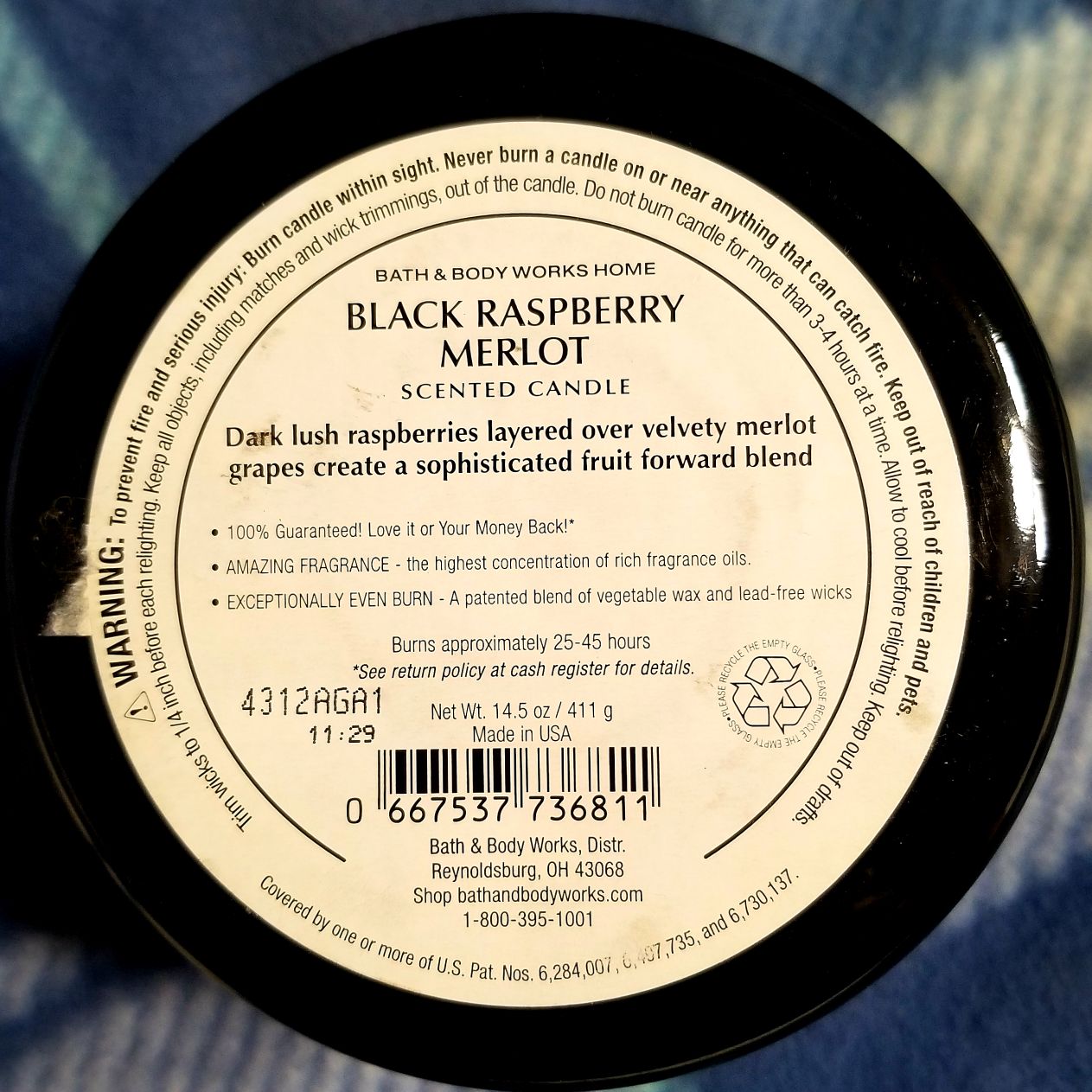 CANDLE: Wine Bath and Body Works Black Raspberry Merlot 2014 - Bath & Bodyworks Candle (Wine & Sangria Candles) action figure collectible - Main Image 2