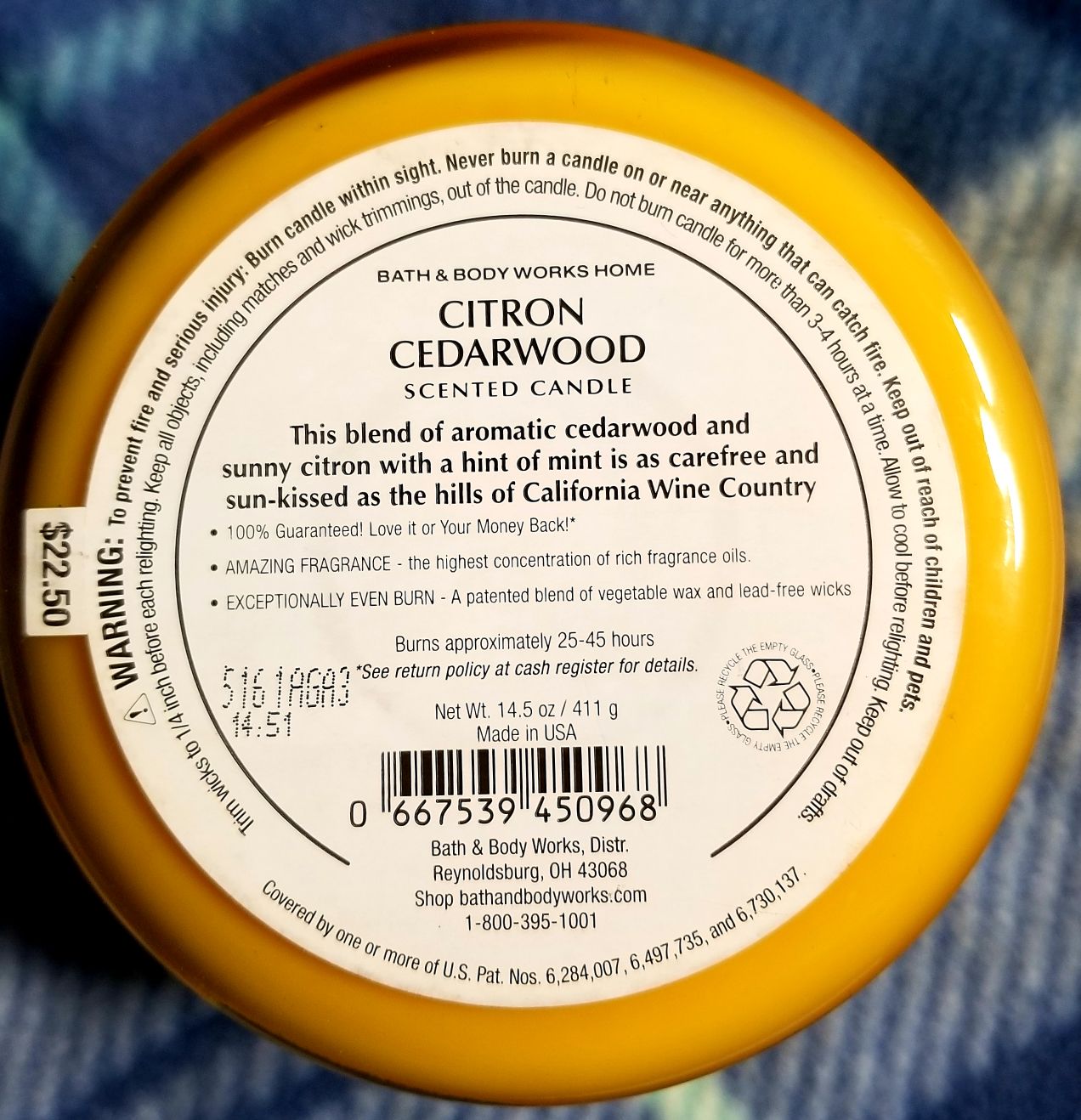 CANDLE: Wine Bath and Body Works Citron Cedarwood (Cork & Vineyard) 2015 - Bath & Bodyworks Candle (Wine & Sangria Candles) action figure collectible - Main Image 2