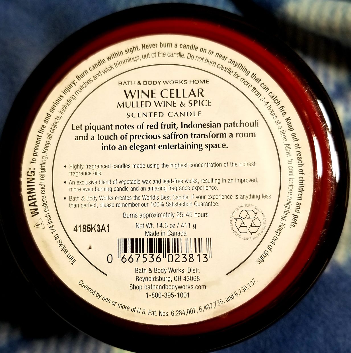 CANDLE: Wine Bath and Body Works Wine Cellar (Cork & Vineyard) 2015 - Bath & Bodyworks Candle (Wine & Sangria Candles) action figure collectible - Main Image 2