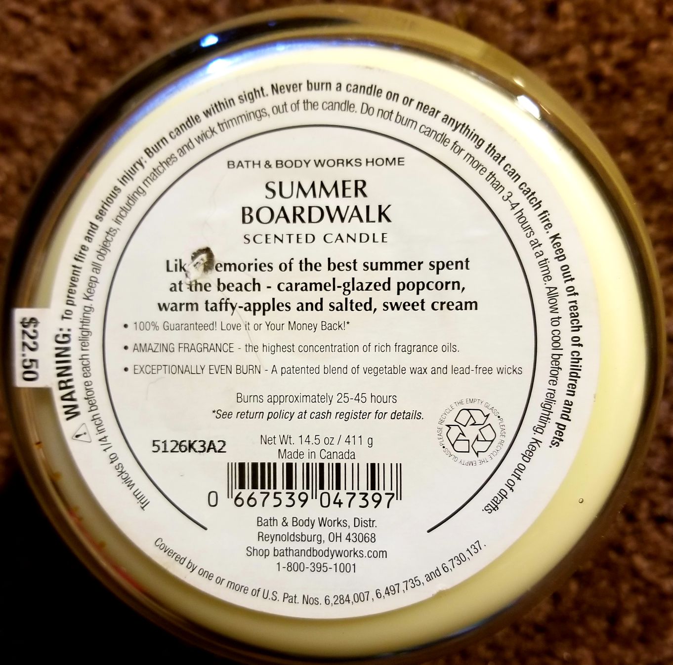 CANDLE: Summer Treats Bath & Bodyworks Summer Boardwalk - Bath & Bodyworks Candle (Summer Candles) action figure collectible - Main Image 2