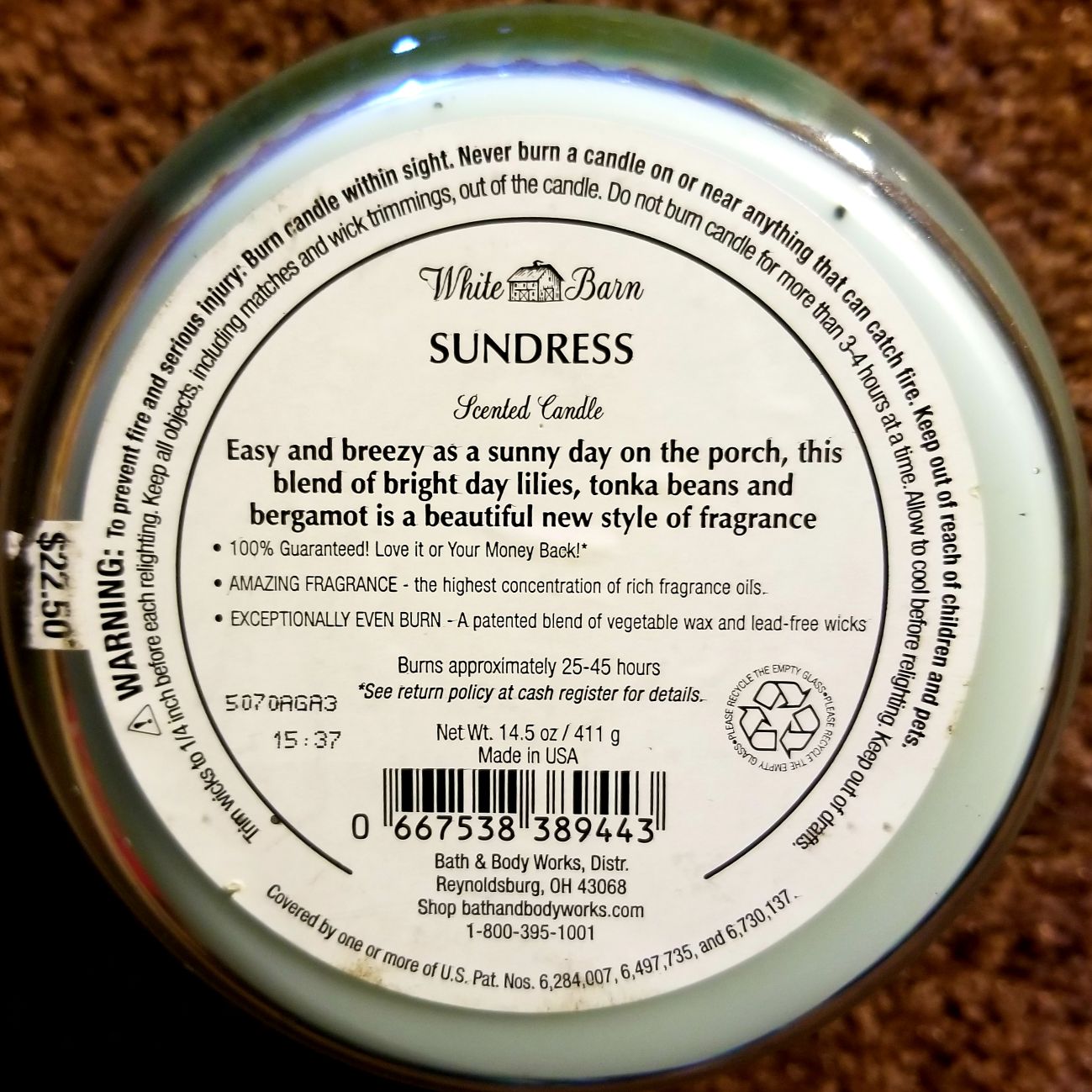 CANDLE: Summer Bath & Bodyworks Sundress - Bath & Bodyworks Candle (Summer Candles) action figure collectible - Main Image 2