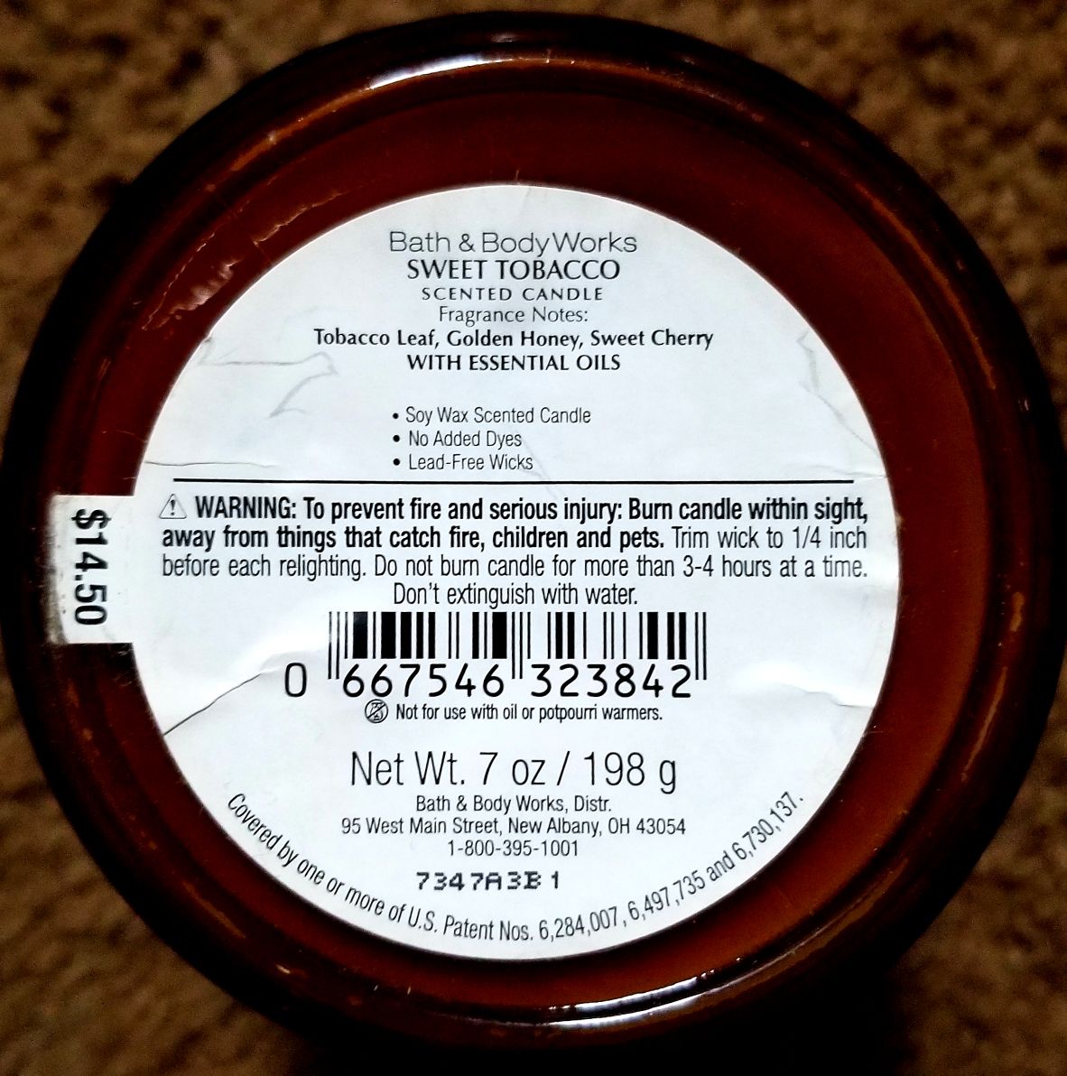 CANDLE: International Bath & Bodyworks Sweet Tabacco Cuba - Bath & Bodyworks Candle (Cuban Candles) action figure collectible [Barcode 667546323842] - Main Image 2