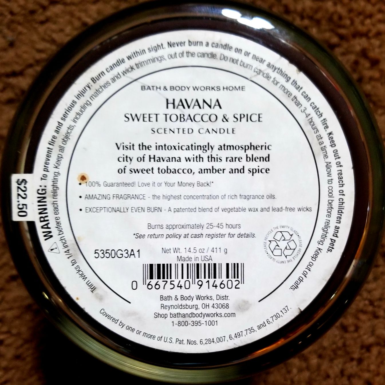 CANDLE: International Bath & Bodyworks Cuba Havana 2015 - Bath & Bodyworks Candle (International Candles) action figure collectible [Barcode 667540914602] - Main Image 2