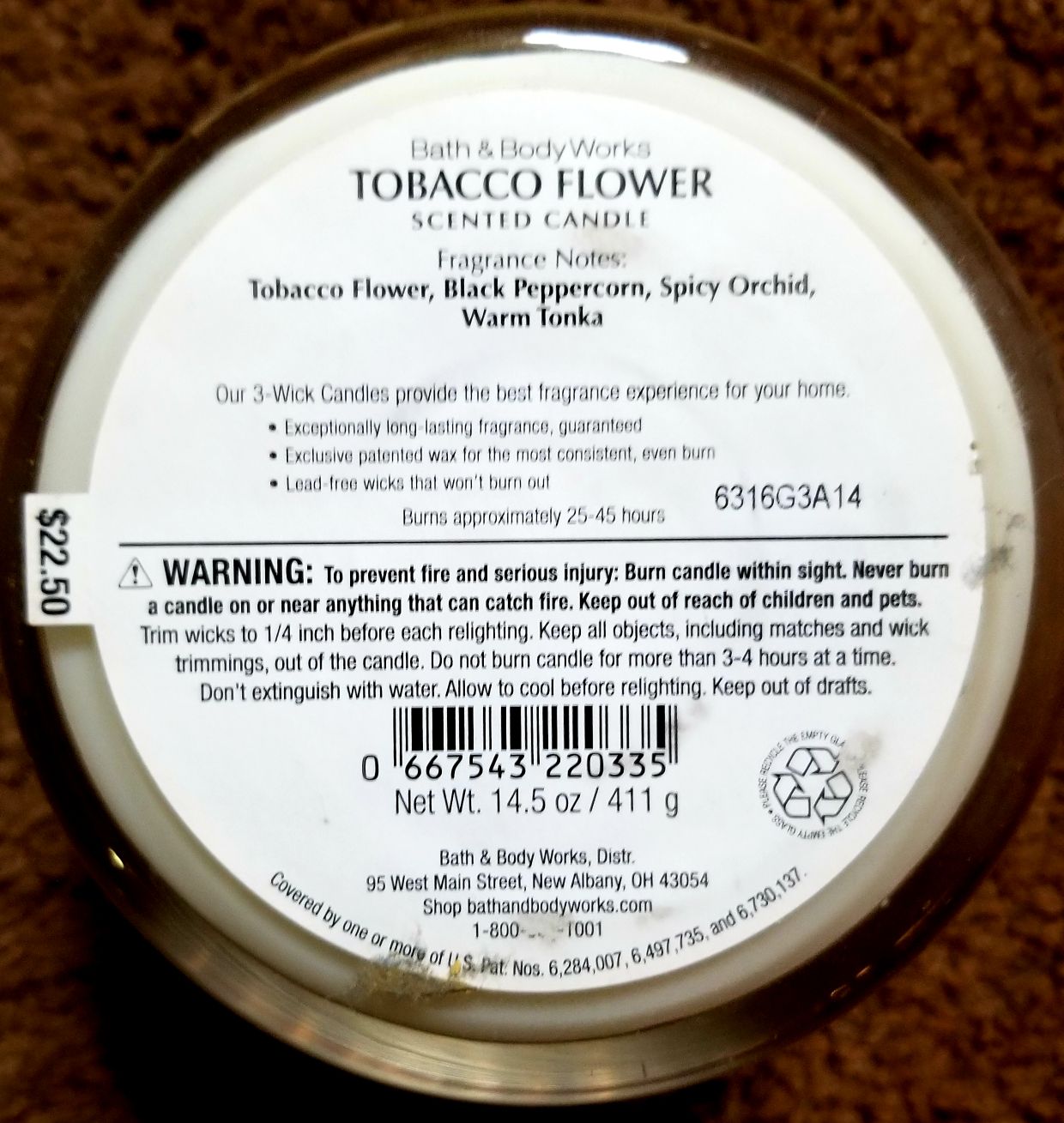 CANDLE: International Bath & Bodyworks Cuba Tabacco Flower 2017 - Bath & Bodyworks Candle (International Candles) action figure collectible [Barcode 667543220335] - Main Image 2