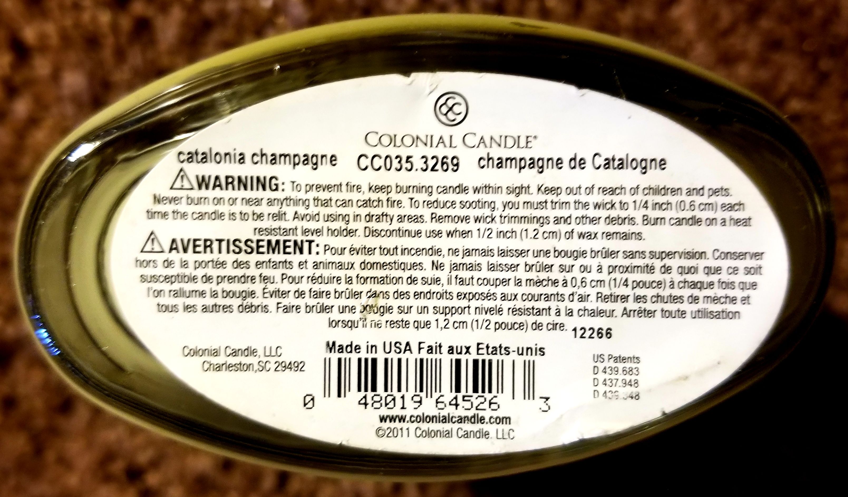 CANDLE: International Colonial Candle Barcelona Catolonia Champagne Spain - Colonial Candle (International Candles) action figure collectible - Main Image 2