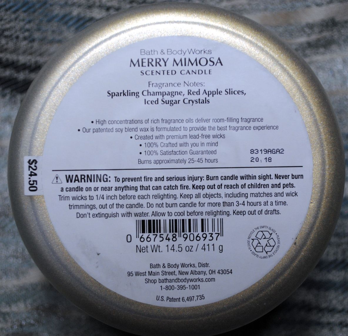 CANDLE: New Years Bath & Bodyworks Merry Mimosa 2018 - Bath & Bodyworks Candle (New Years Candles) action figure collectible - Main Image 2