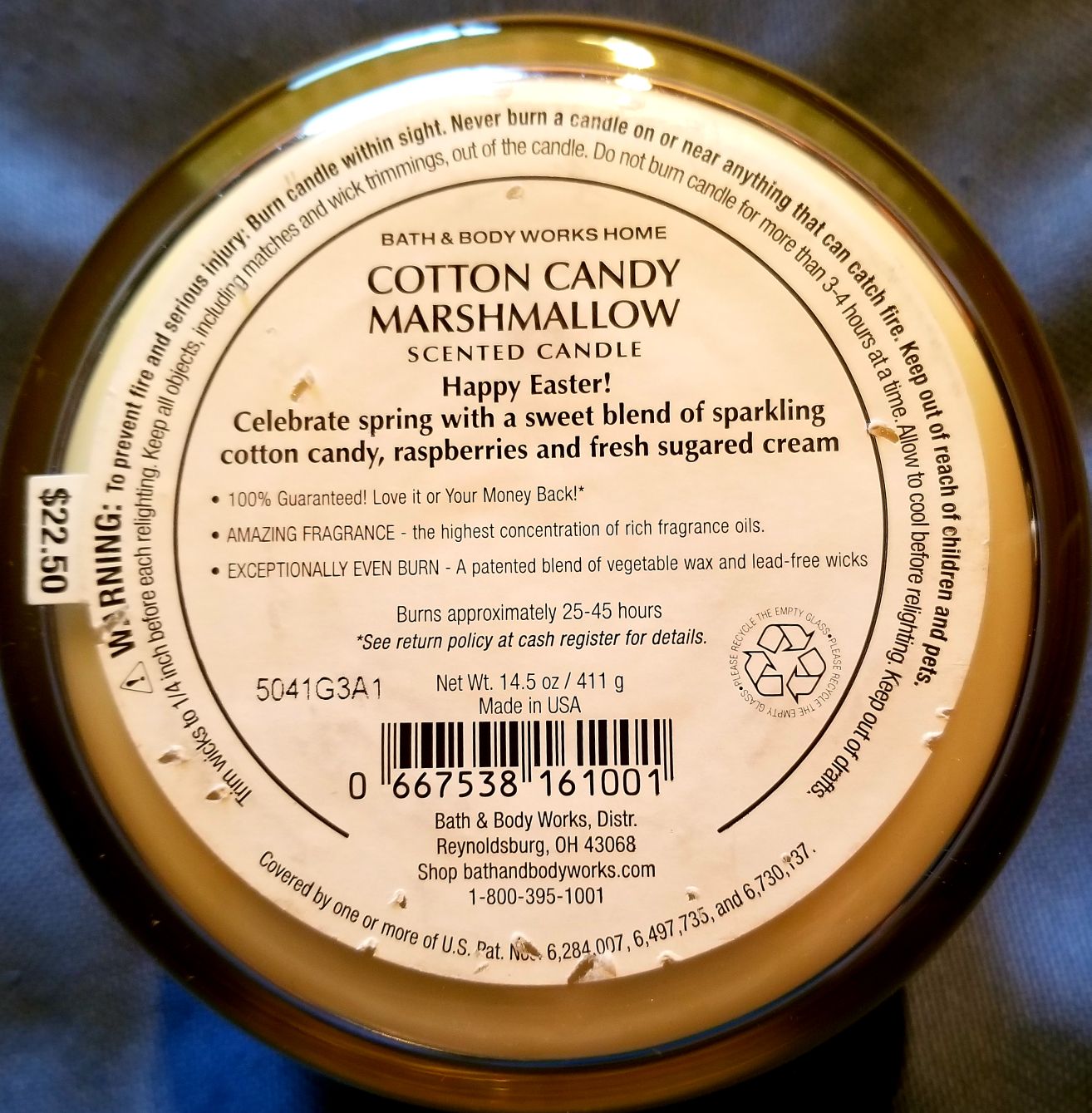 CANDLE: Easter Bath and Bodyworks Happy Easter Cotton Candy Marshmallow 2015 - Bath & Bodyworks Candle (Easter Candles) action figure collectible - Main Image 2