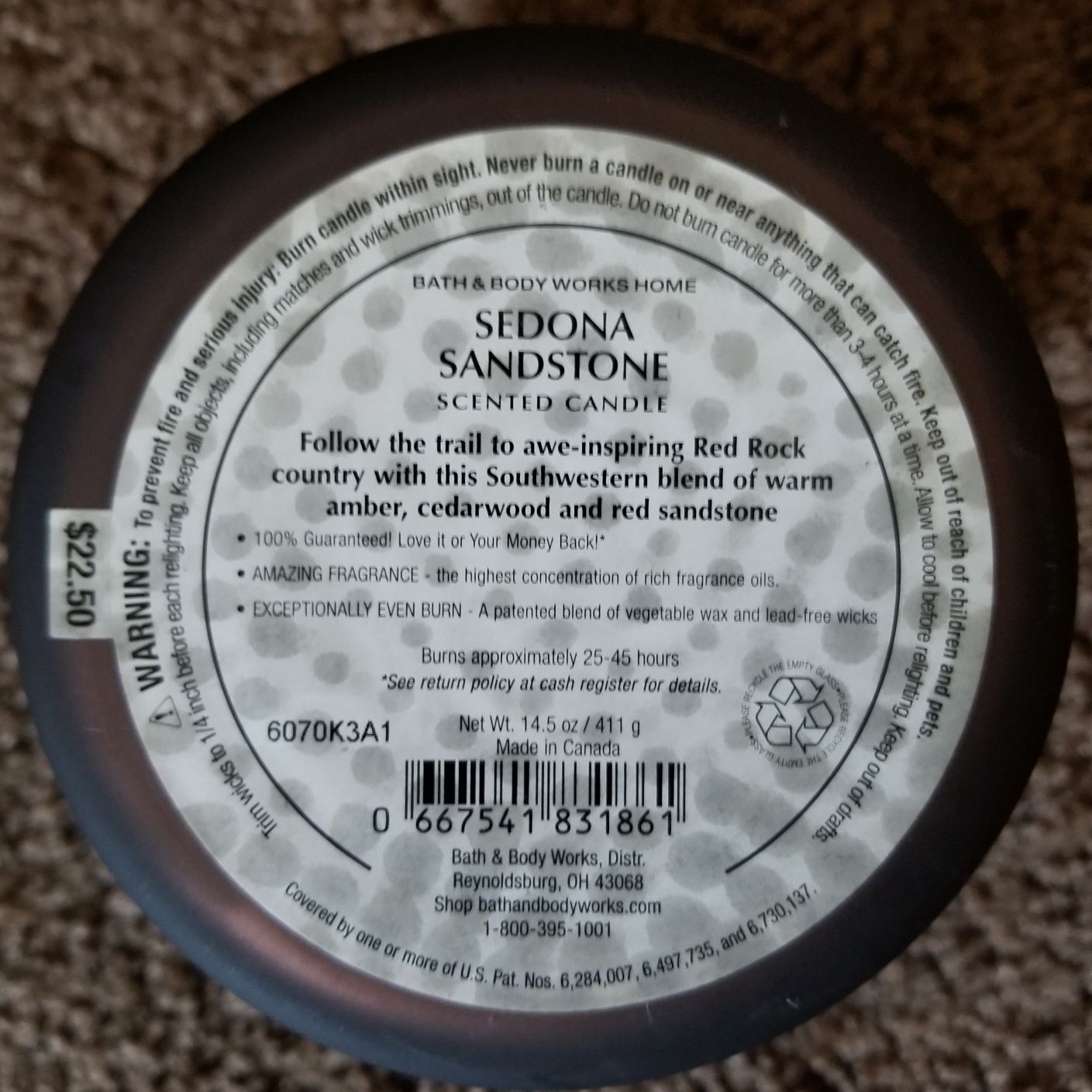 CANDLE: Desert Bath and Bodyworks Sedona Sandstone 2016 - Bath & Bodyworks Candle (Desert Candles) action figure collectible - Main Image 2