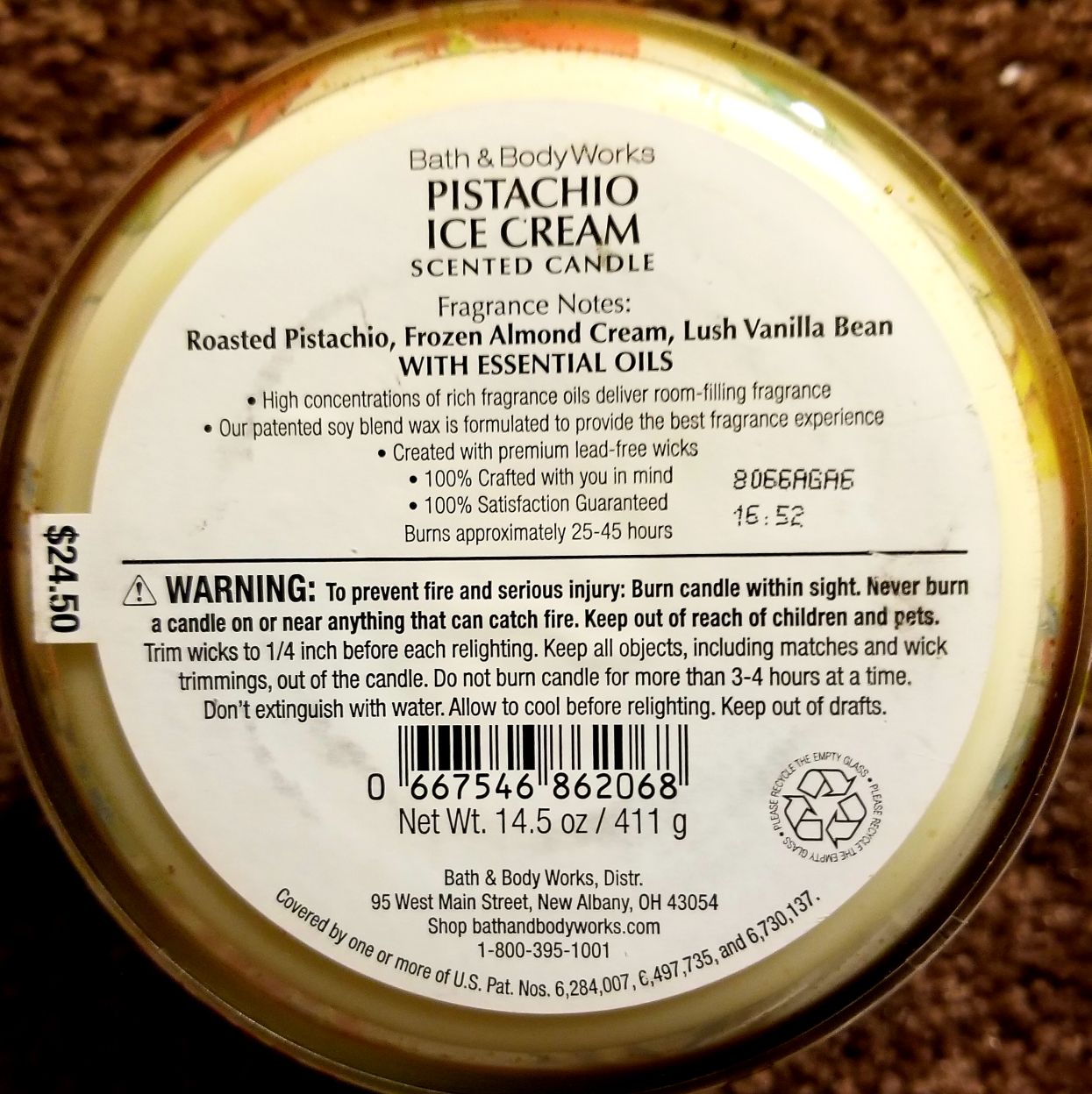 CANDLE: Summer Treats Bath & Bodyworks Pistachio Ice Cream - Bath & Bodyworks Candle (Summer Candles) action figure collectible - Main Image 2
