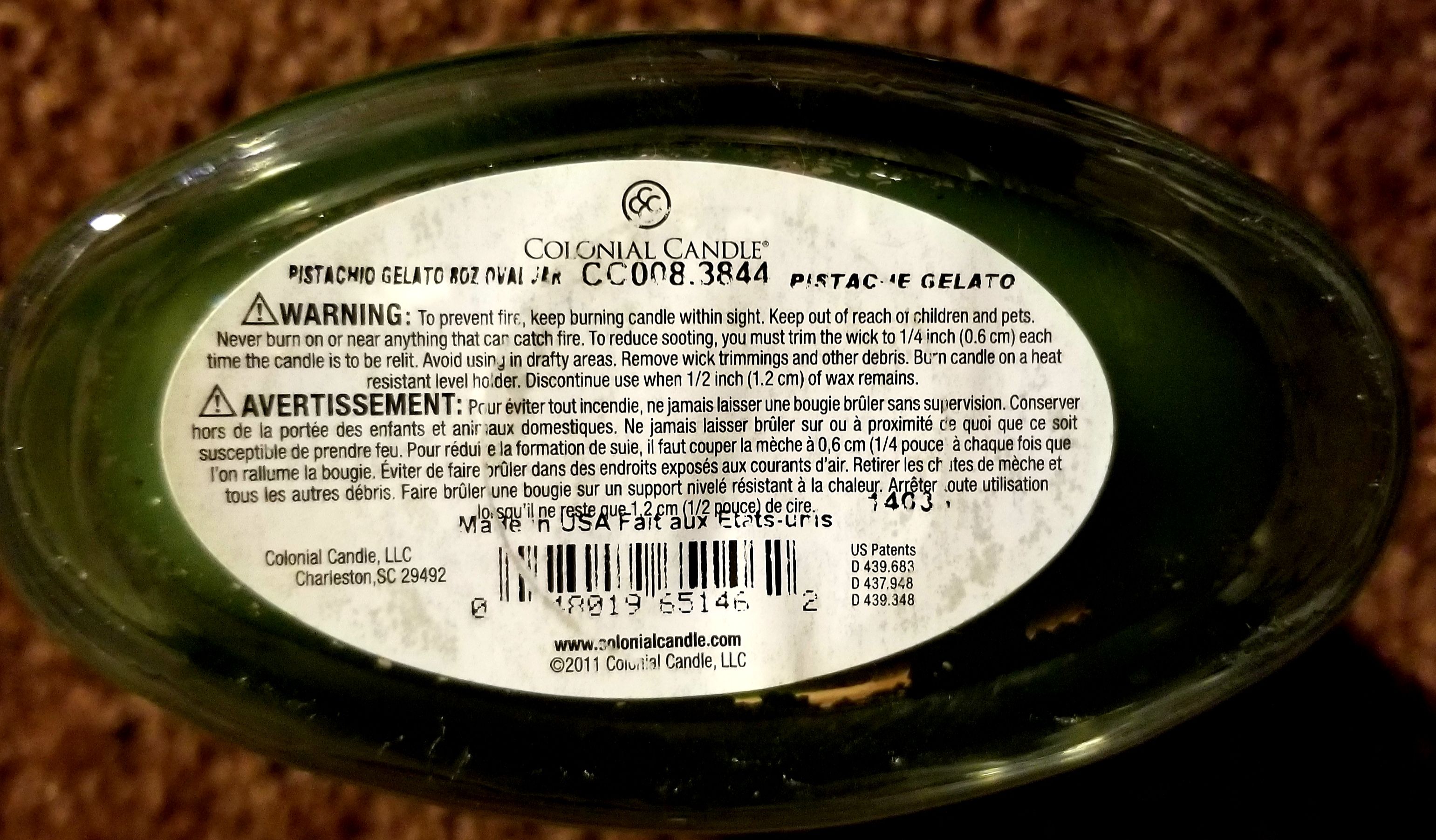 CANDLE: International Colonial Candle Pistachio Gelato Italy - Colonial Candle (International Candles) action figure collectible - Main Image 2