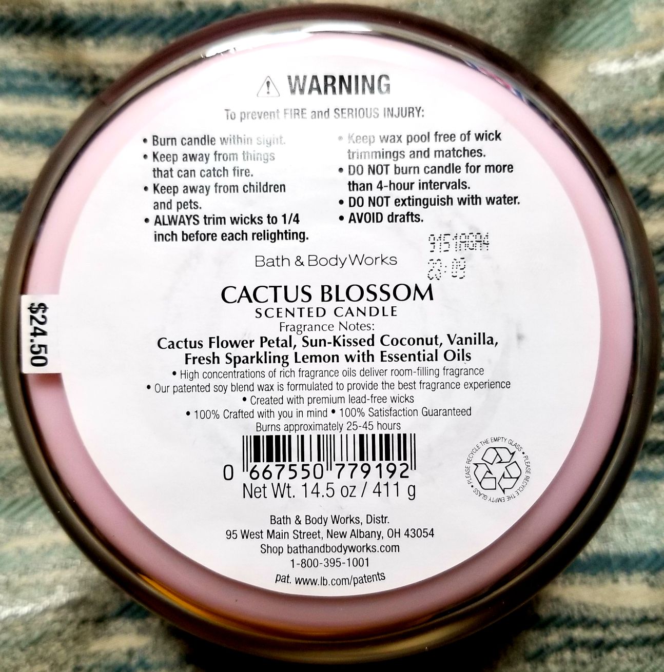 CANDLE: Desert Bath and Bodyworks Cautus Blossom 2023 - Bath & Bodyworks Candle (Desert Candles) action figure collectible - Main Image 2