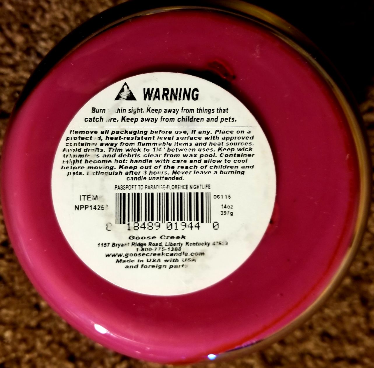 CANDLE: International Goose Creek Florance Nightlife Italy - Goose Creek Candle (International Candles) action figure collectible - Main Image 2