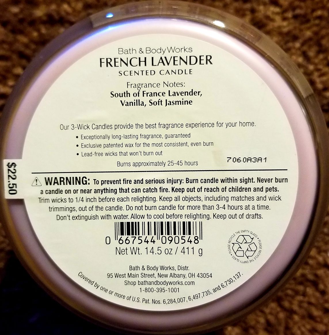 CANDLE: International Bath & Bodyworks French Lavender France - Bath & Bodyworks Candle (International Candles) action figure collectible - Main Image 2