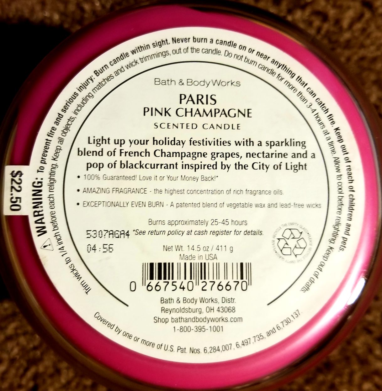 CANDLE: New Years Bath & Bodyworks Paris Pink Champagne France - Bath & Bodyworks Candle (International Candles) action figure collectible - Main Image 2