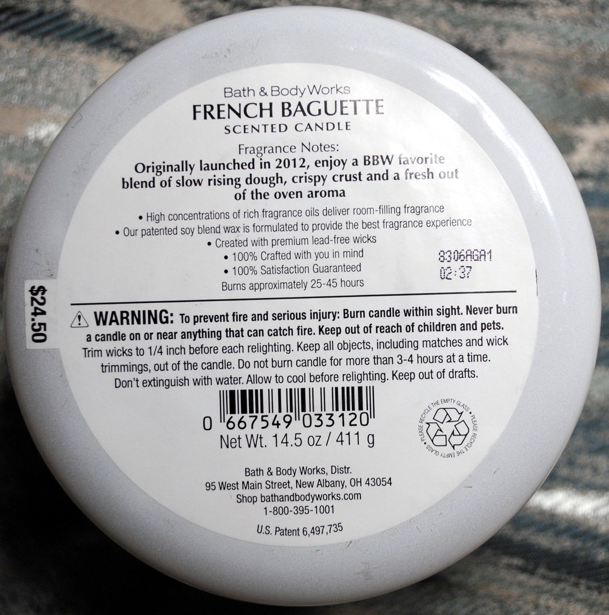 CANDLE: International Bath & Bodyworks France French Baggett 2018 - Bath & Bodyworks Candle (International Candles) action figure collectible - Main Image 2