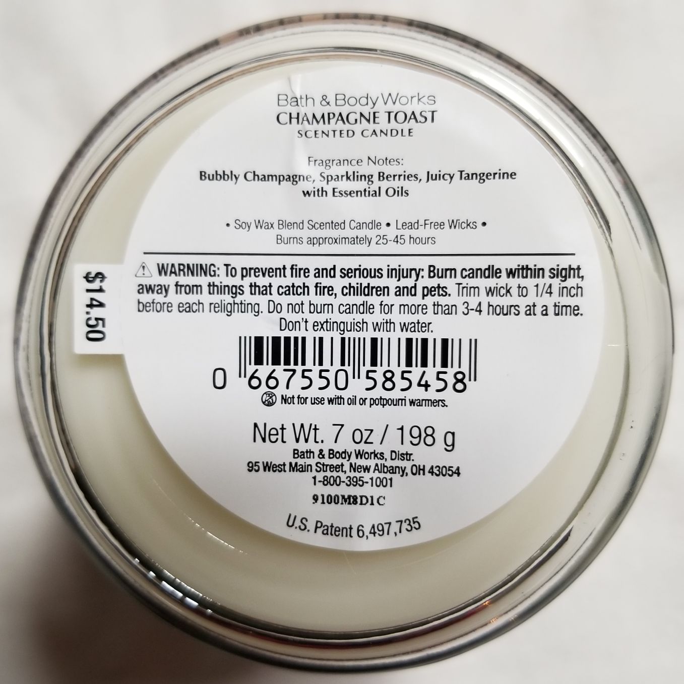 CANDLE: USA City Bath & Body Works New York City Champagne Toast Single Wick 2018 - Bath & Bodyworks Candle (New York State) action figure collectible - Main Image 2