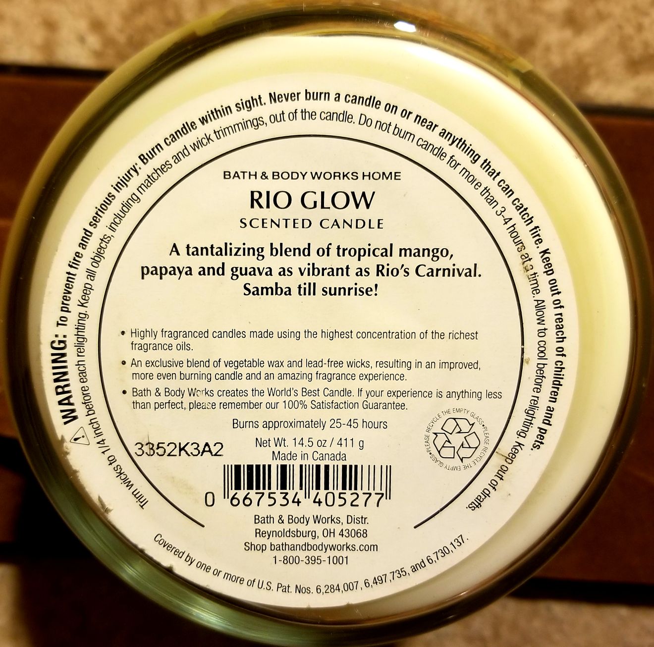 CANDLE: International Bath & Bodyworks Brazil Glow Sizzel & Samba 2015 - Bath & Bodyworks Candle (International Limited) action figure collectible - Main Image 2