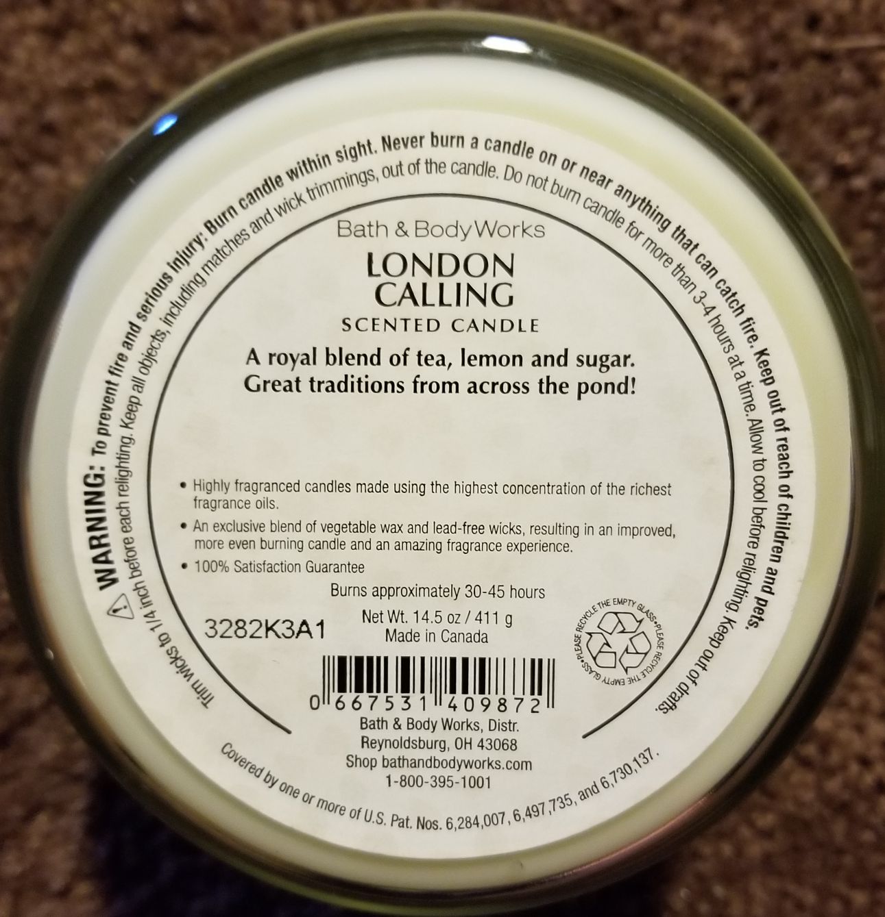 CANDLE: International Bath and Bodyworks United Kingdom UK London Calling  2013 - Bath & Bodyworks Candle (International Candles) action figure collectible - Main Image 2
