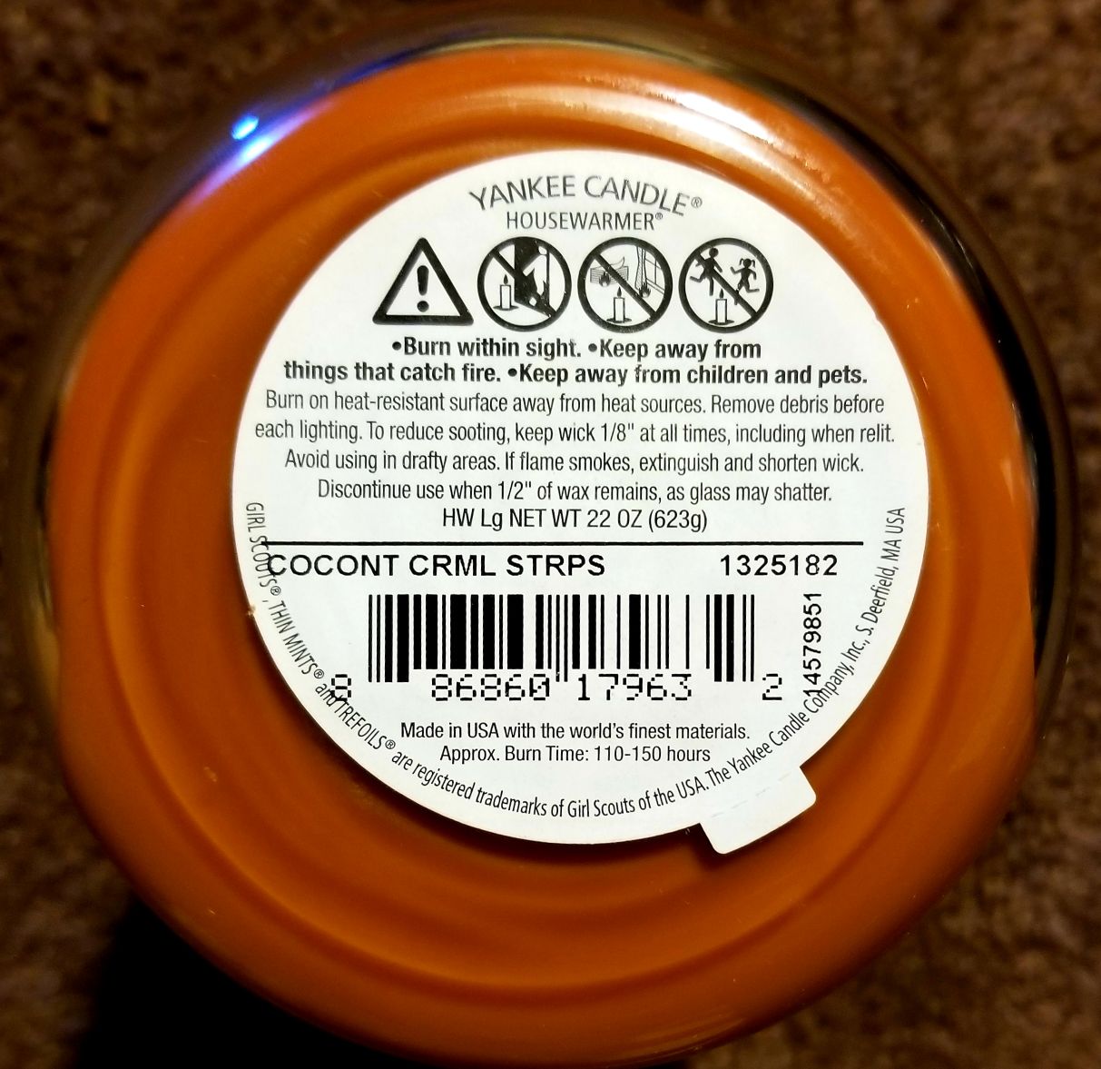 CANDLE: Food Yankee Girl Scout Cookies  Coconut Carmel Stripes 2014 - Yankee Candle (Food Candles) action figure collectible - Main Image 2