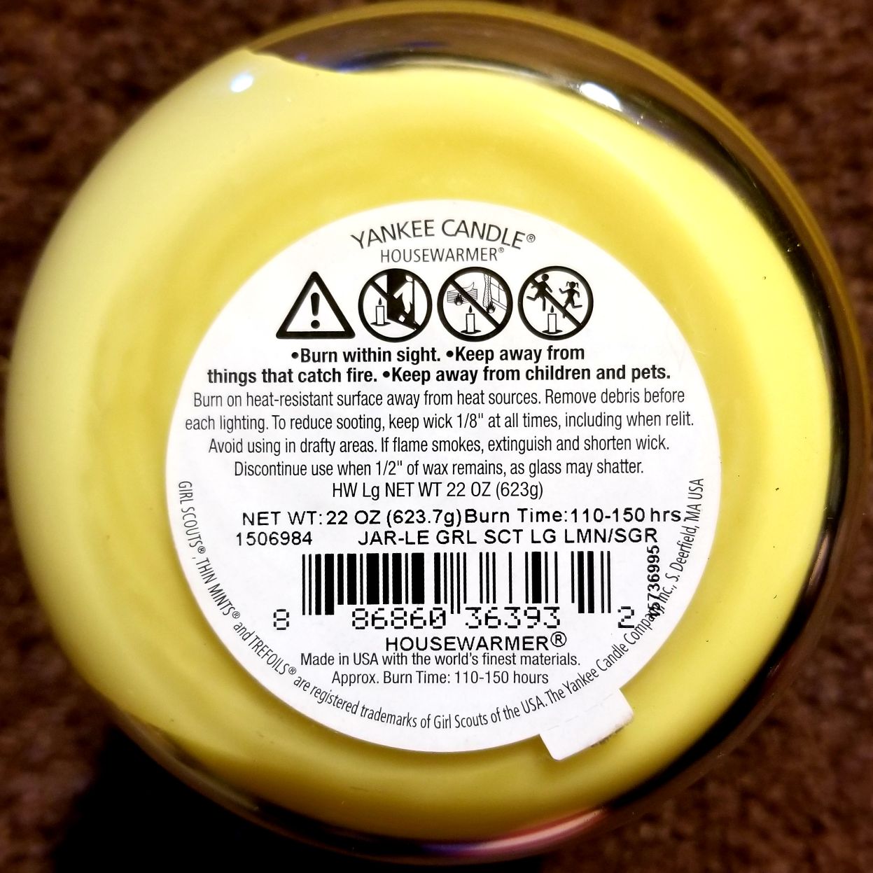 CANDLE: Food Yankee Girl Scout Cookies Lemon & Sugar 2015 - Yankee Candle (Food Candles) action figure collectible - Main Image 2