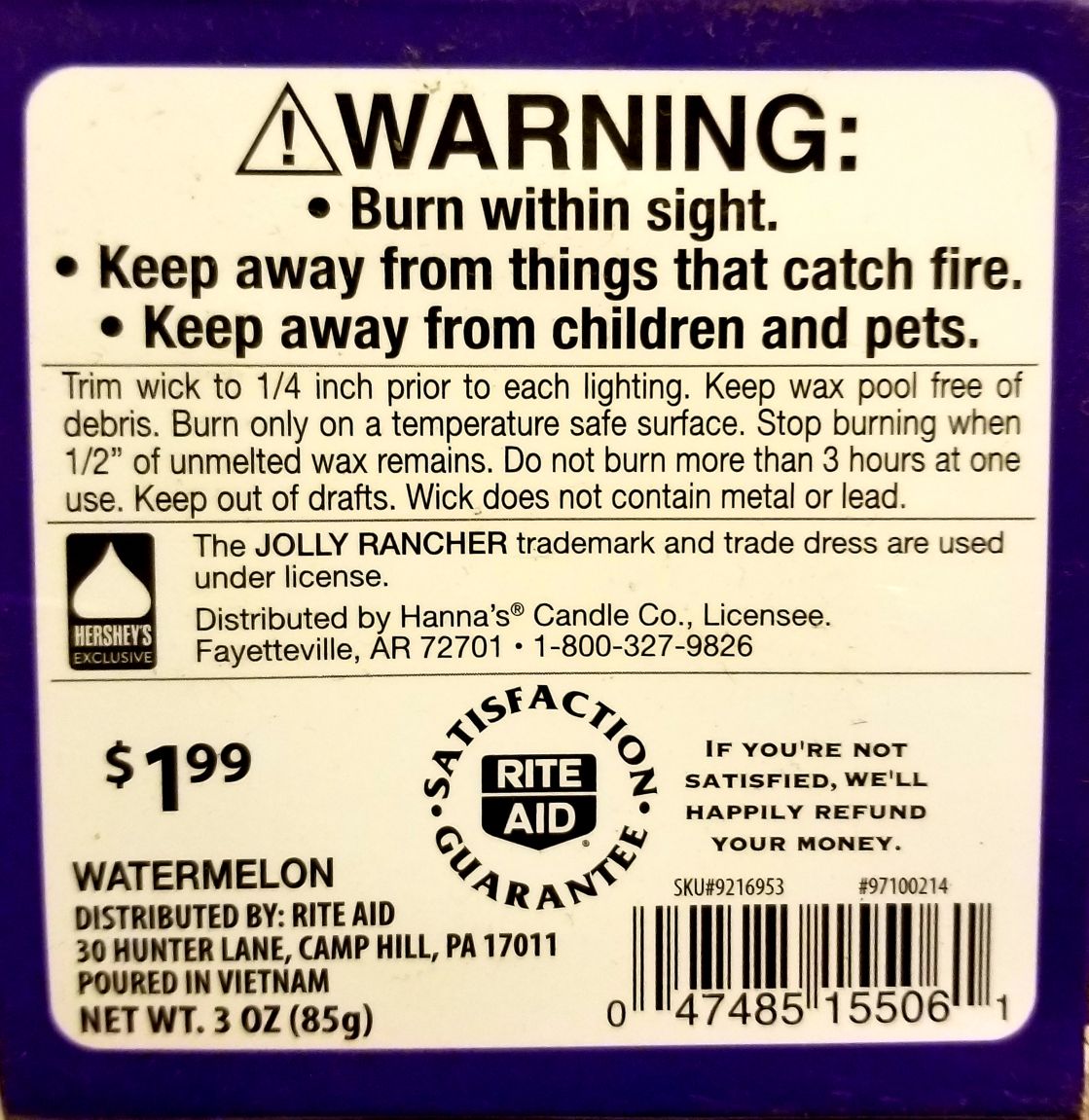 CANDLE: Candy Jolly Rancher Boxed Watermelon - Hanna’s Candle Company (Candy Candles) action figure collectible - Main Image 2