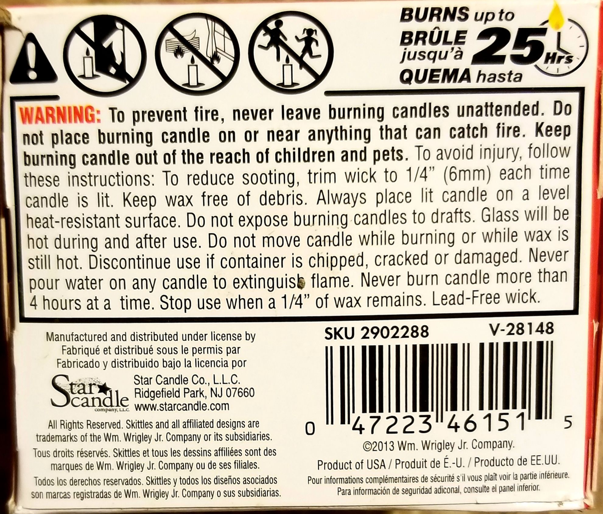 CANDLE: Candy Skittles boxed Cherry 2013 - Star Candle Company (Candy Candles) action figure collectible - Main Image 2