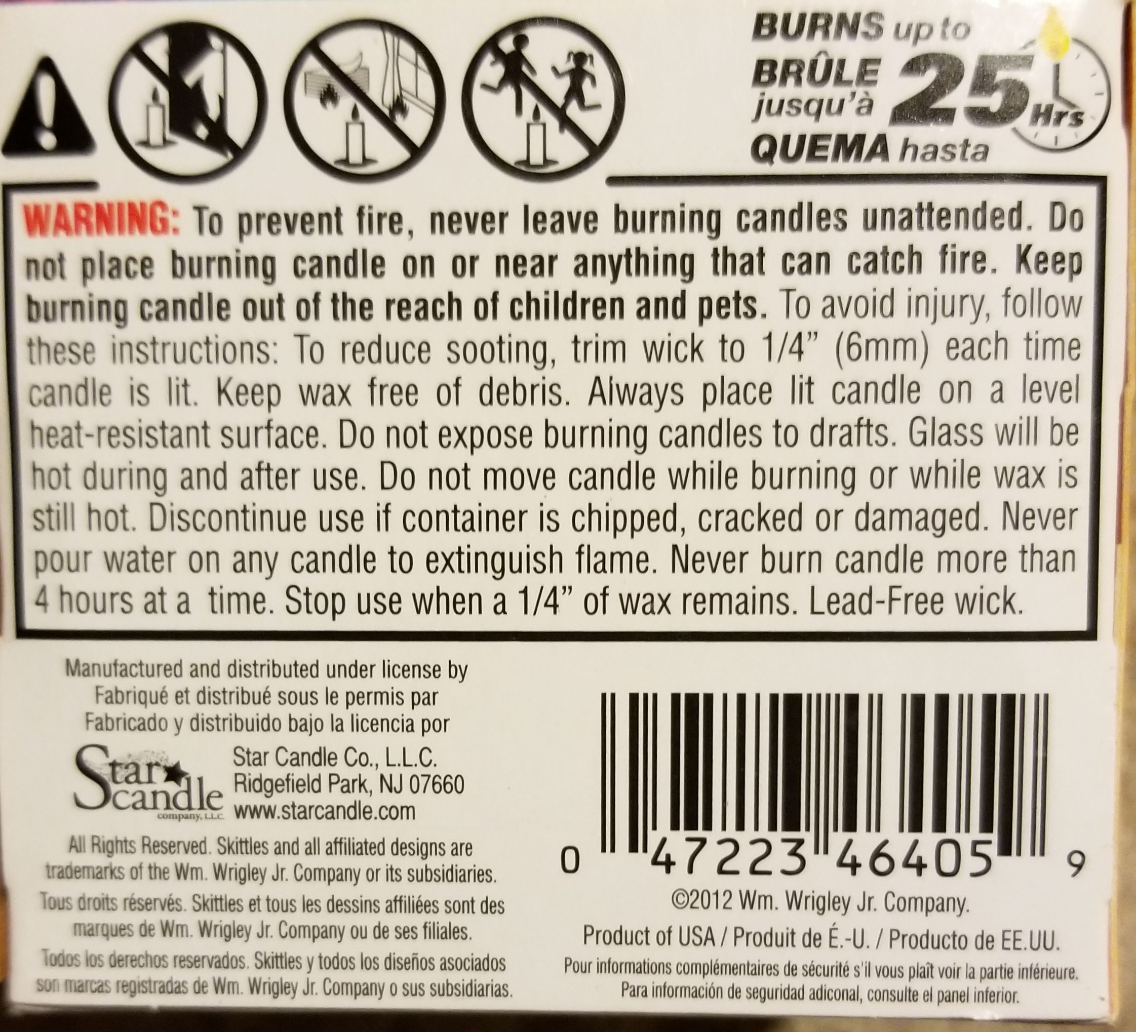 CANDLE: Candy Skittles boxed Orange Cream - Star Candle (Candy Candles) action figure collectible - Main Image 2