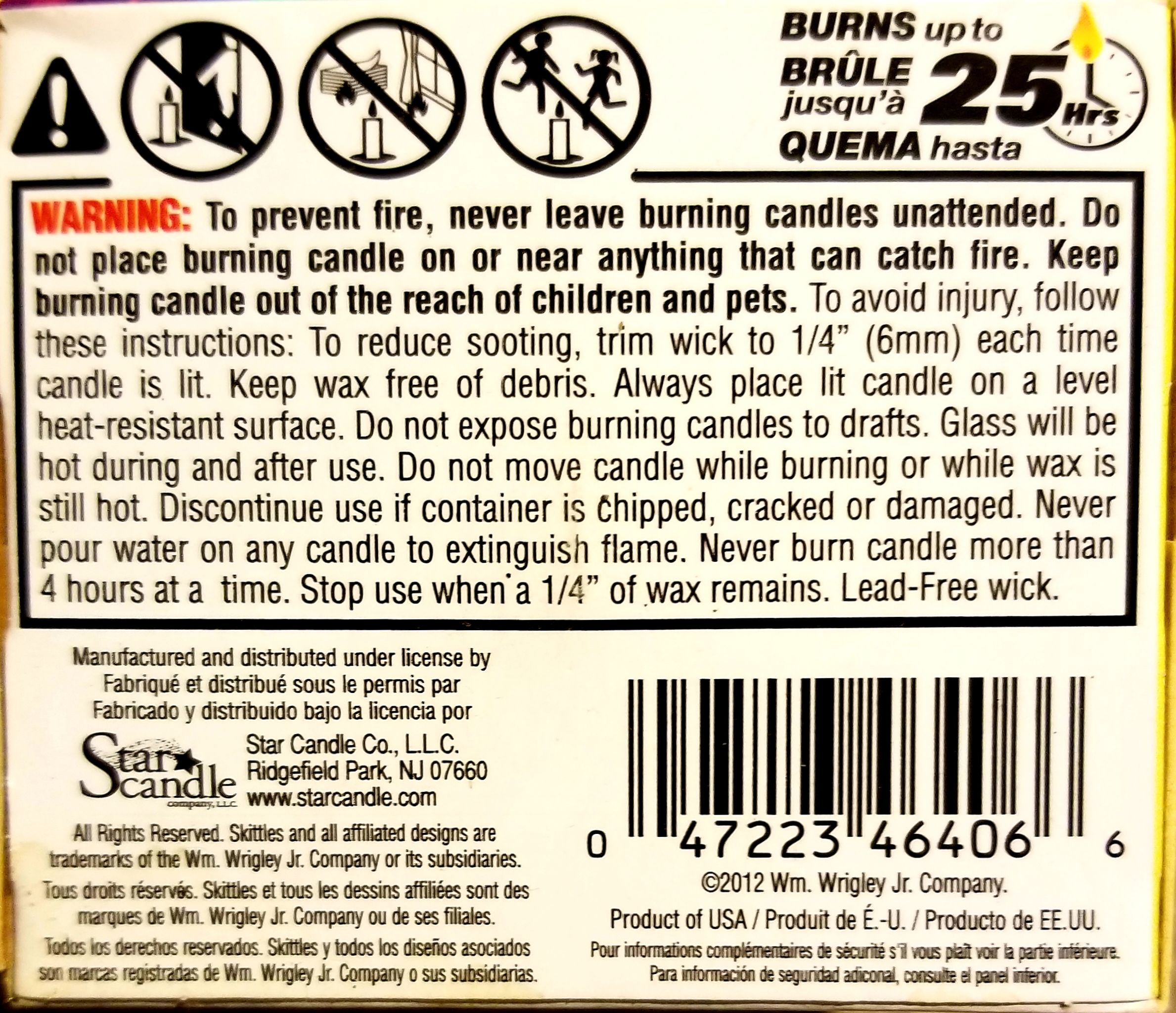 CANDLE: Candy Skittles boxed Lemon Berry - Star Candle Company (Candy Candles) action figure collectible - Main Image 2