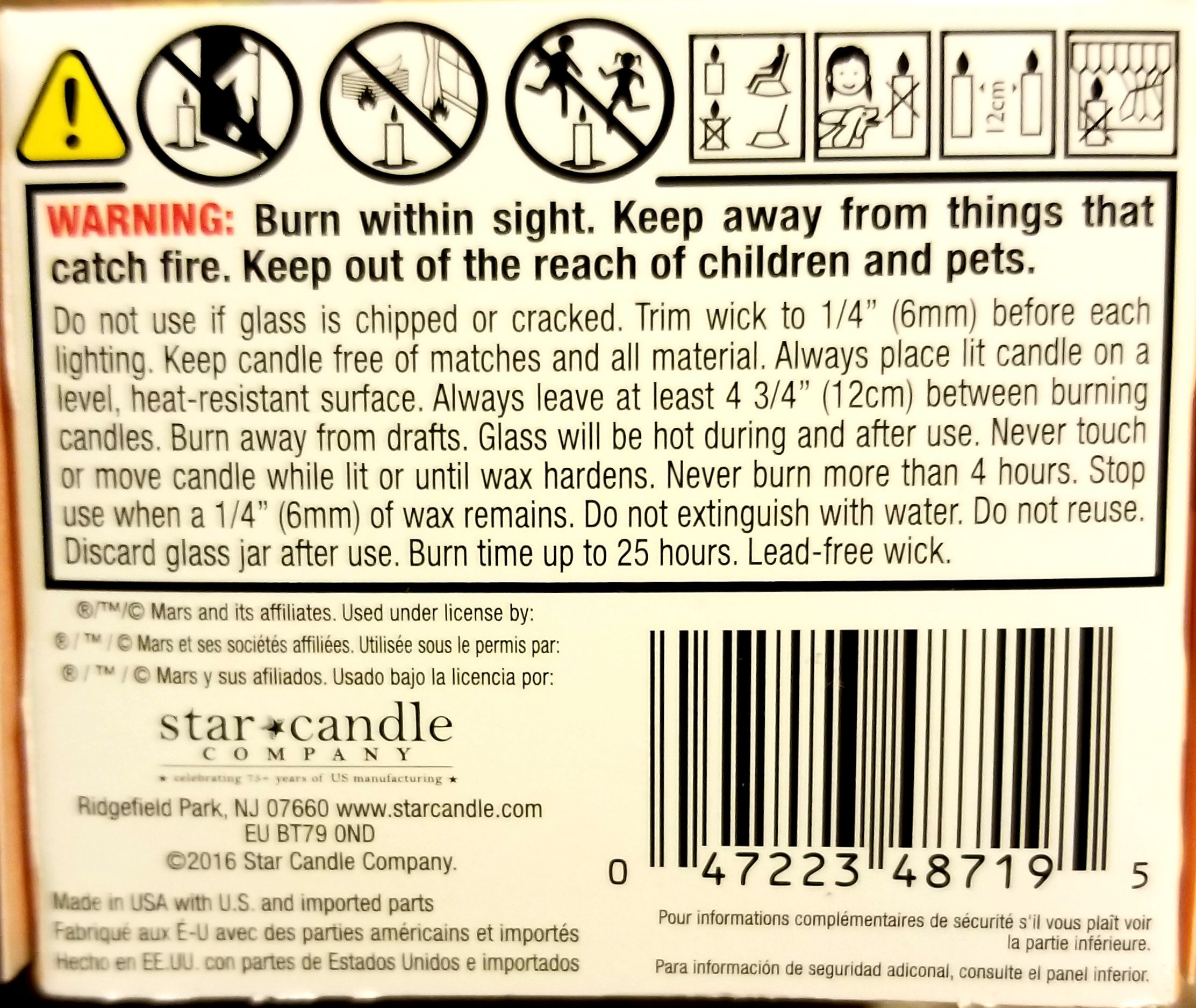 CANDLE: Candy Skittles boxed Orange 2013 - Star Candle Company (Candy Candles) action figure collectible - Main Image 2