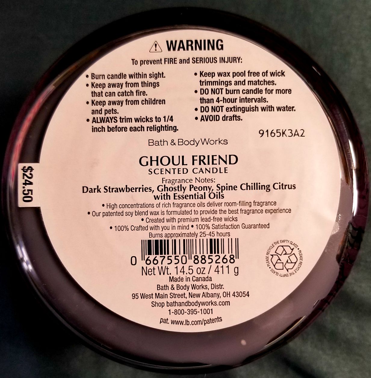 CANDLE: Halloween Bath & Bodyworks Ghoul Friend 2019 - Bath & Bodyworks Candle (Halloween Candle) action figure collectible [Barcode 667550885268] - Main Image 2